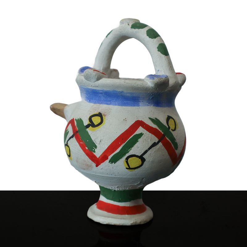 Fischietto in ceramica a forma di vaso, altezza cm 13