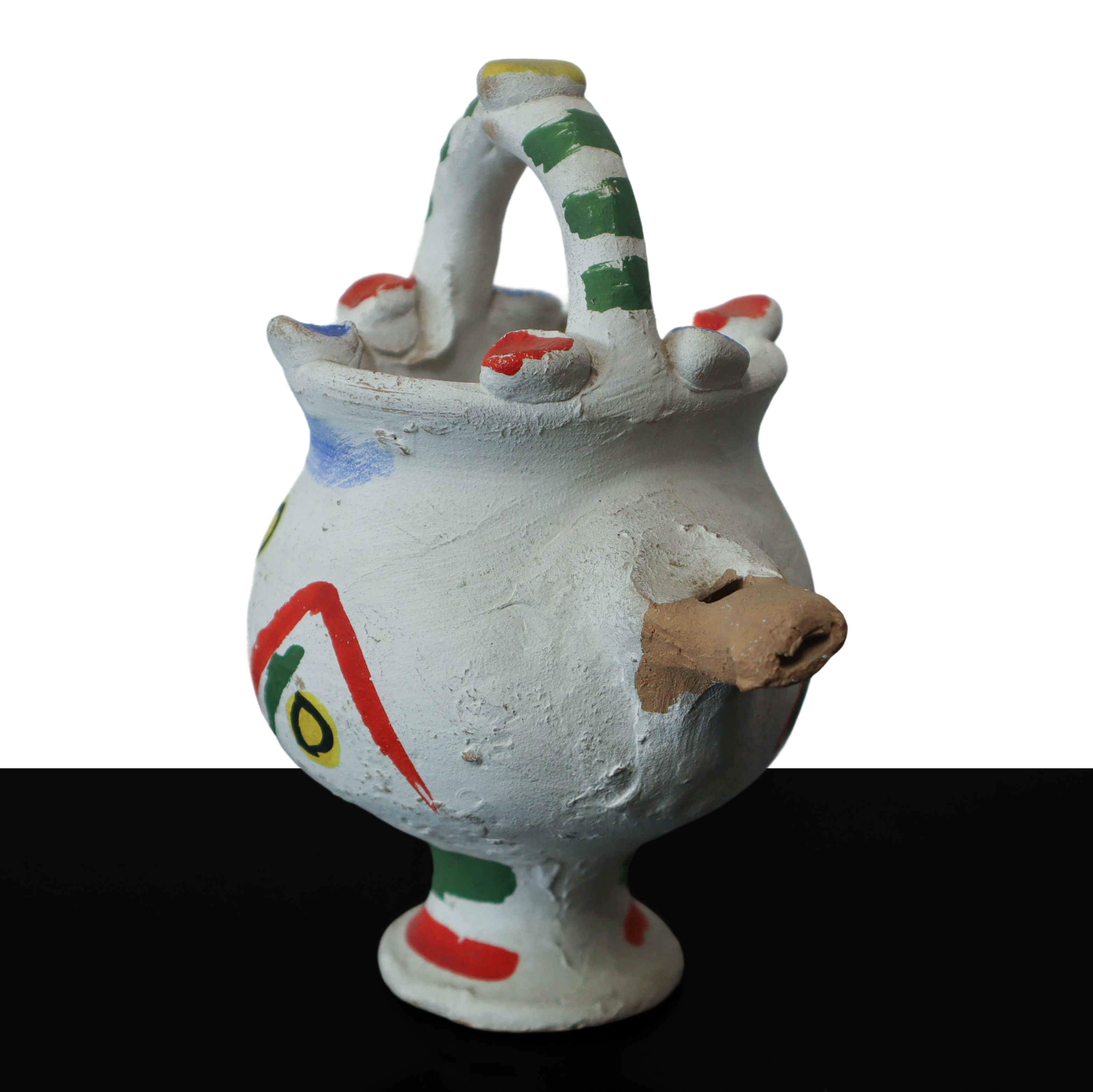 Fischietto in ceramica a forma di vaso, altezza cm 13