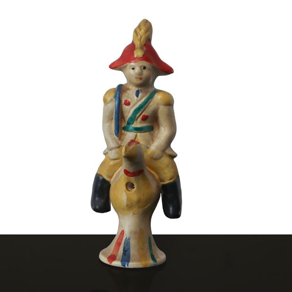 Nove Ceramiche - Polychrome whistle depicting a soldier