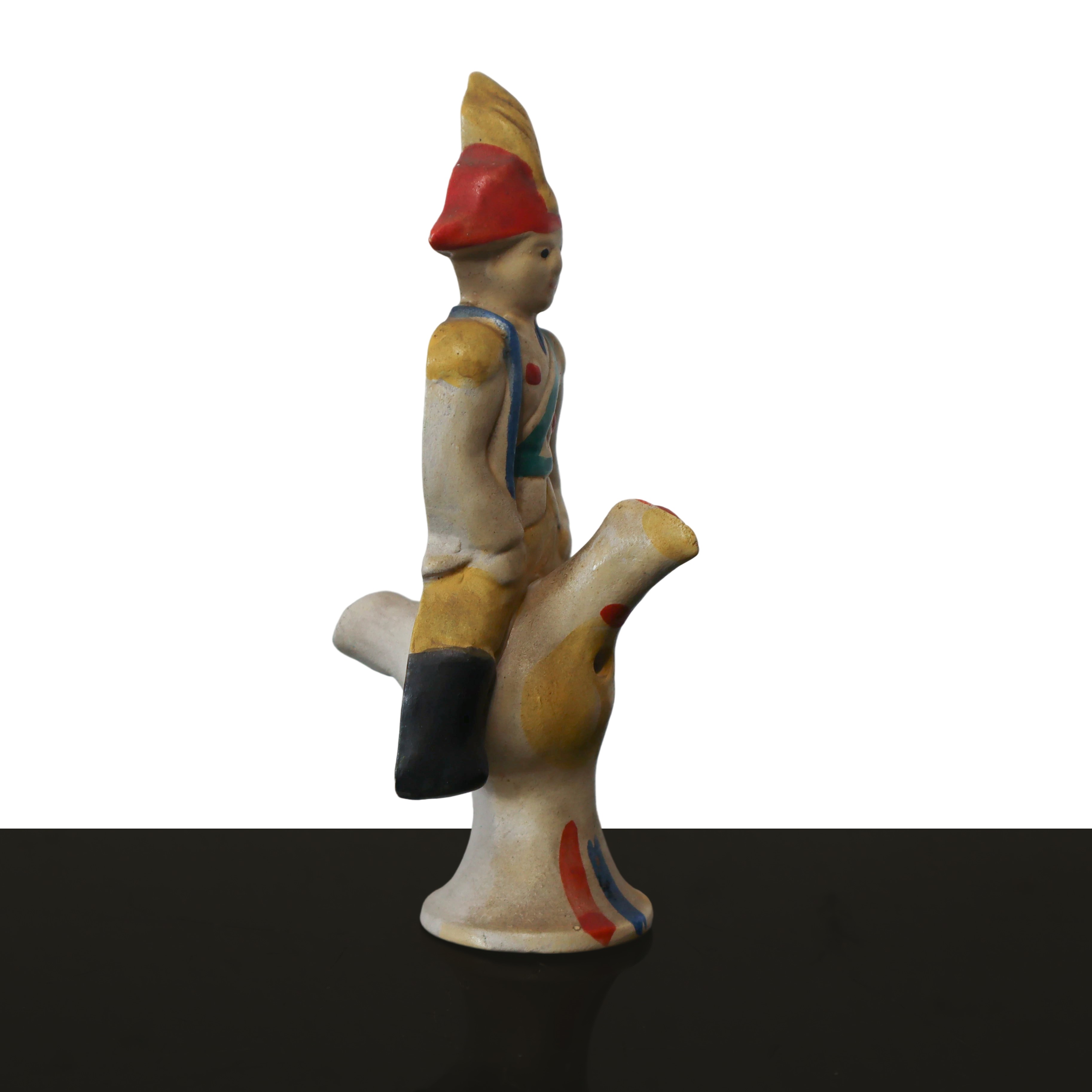 Nove Ceramiche - Fischietto Policromo Raffigurante Soldato