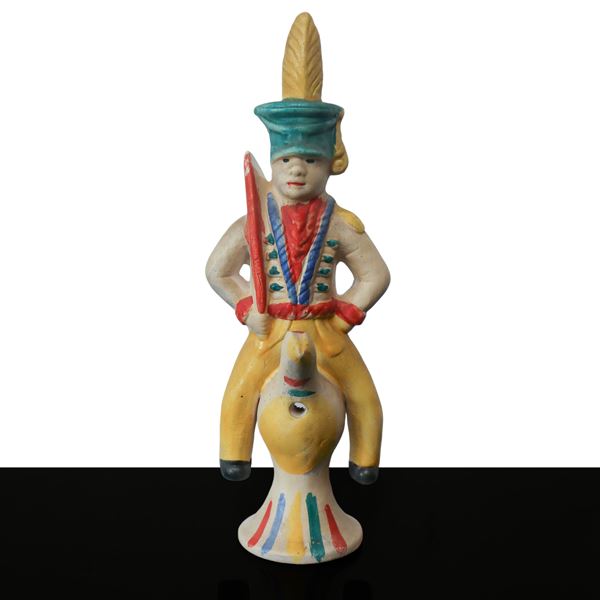 Nove Ceramiche - Polychrome whistle depicting a soldier