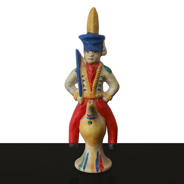 Nove Ceramiche - Polychrome whistle depicting a soldier