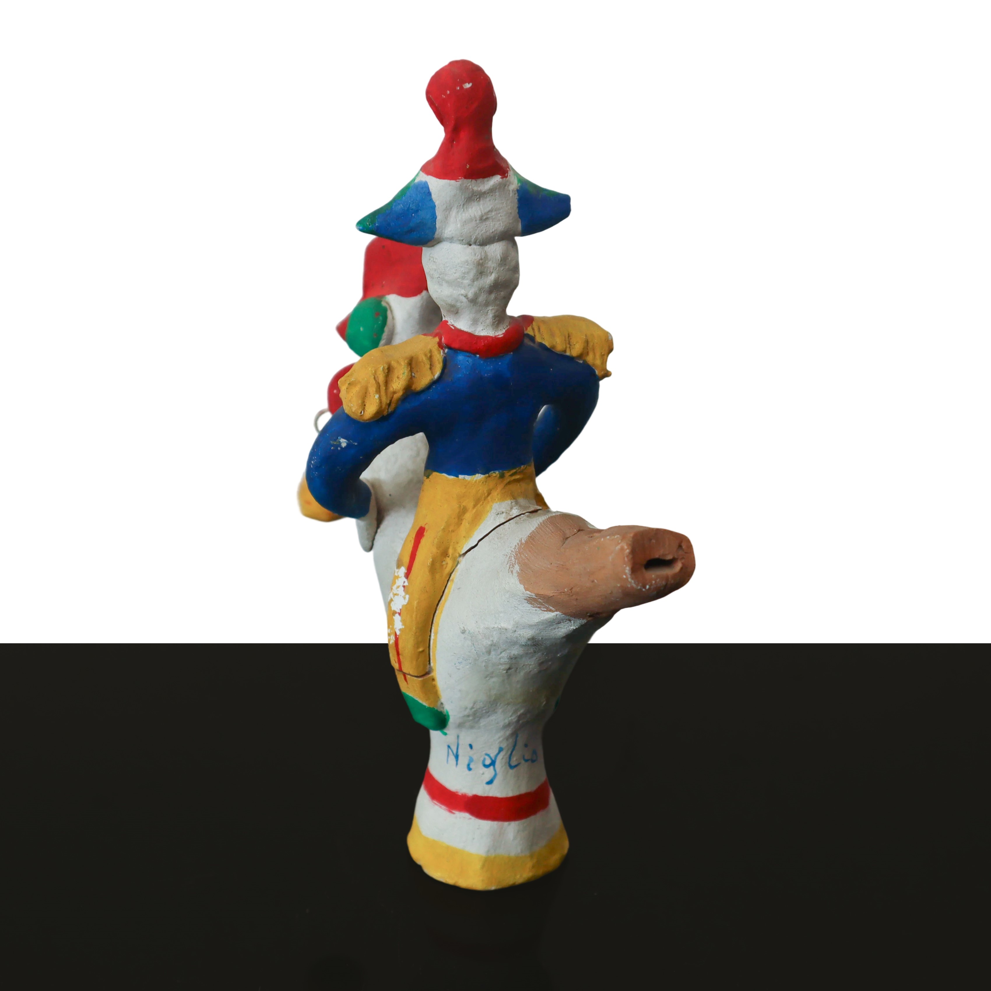 Niglio Ceramiche - Fischietto Policromo a Guisa di Soldato su Gallina