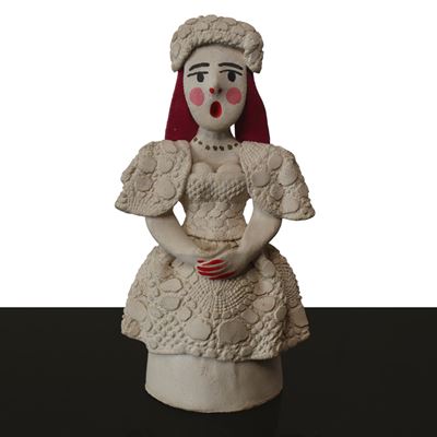 Fischietto a Guisa di Donna in Abito Bianco