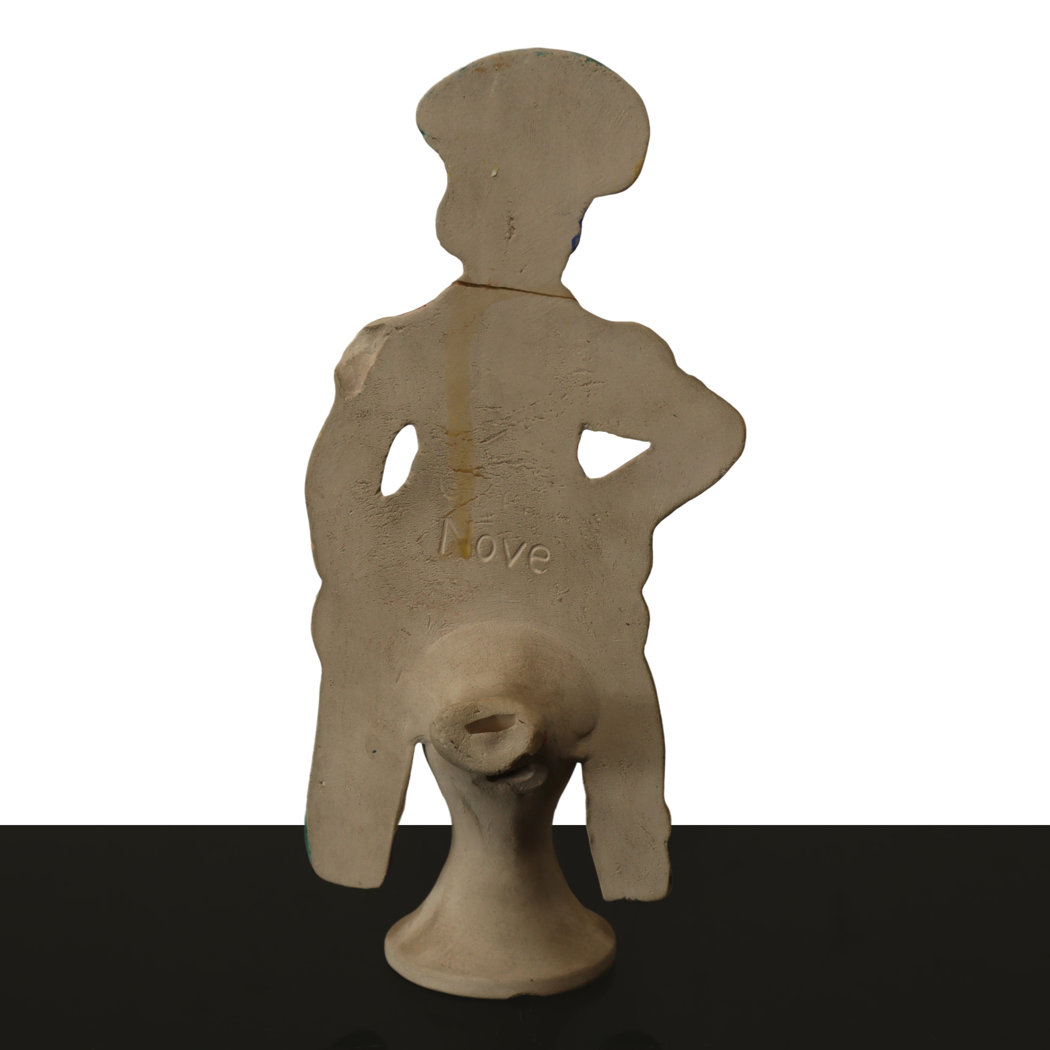 Nove Ceramiche - Fischietto Policromo Raffigurante Uomo su Gallina