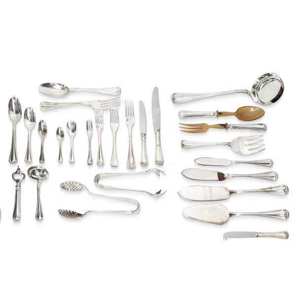 12-piece cutlery set in 800 silver, Argentieri Ricci brand