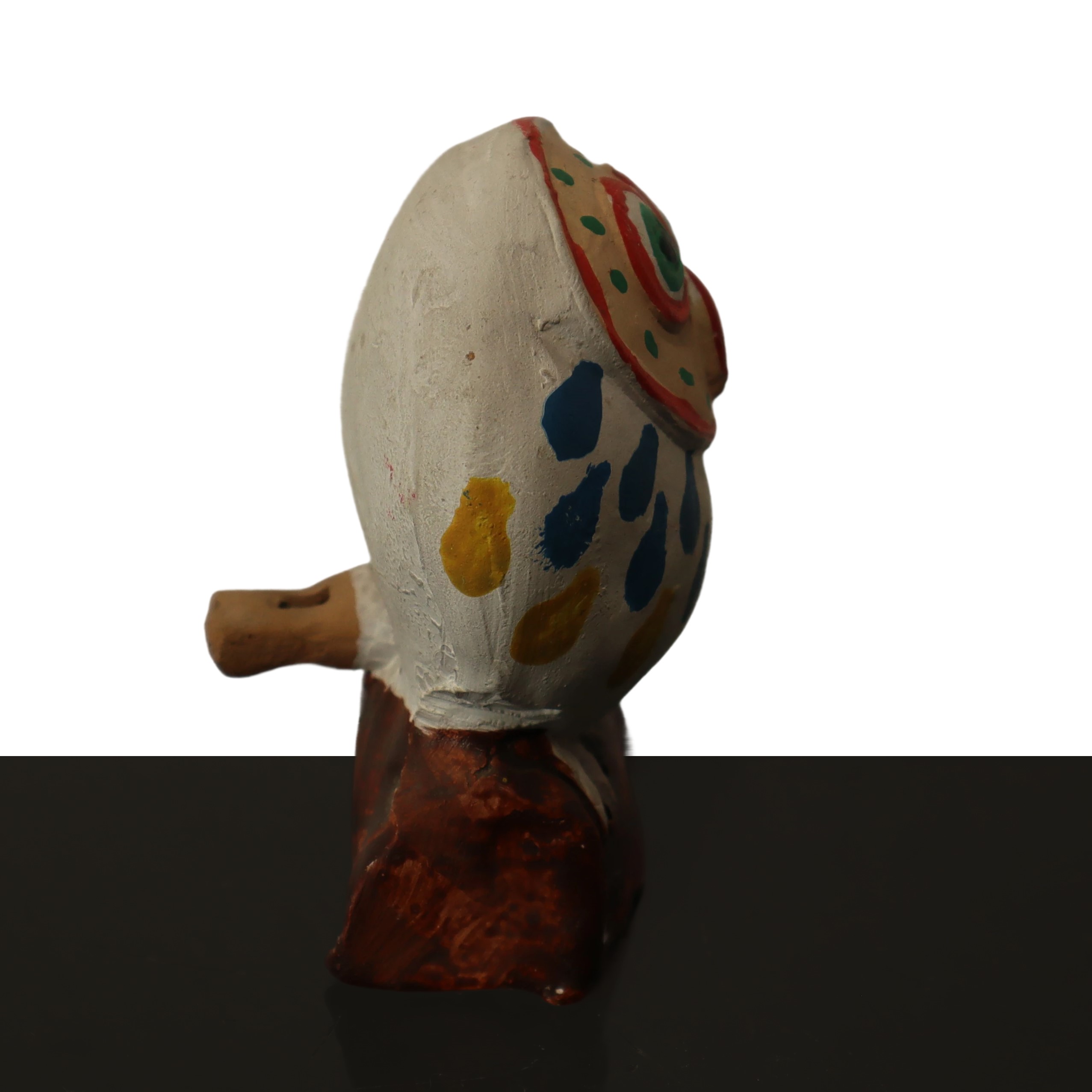 Fischietto a guisa di gufo, ceramica, h cm 8.5