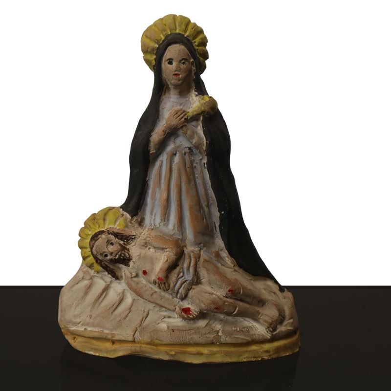 Fischietto raffigurante Gesù e la Madonna, h cm 13