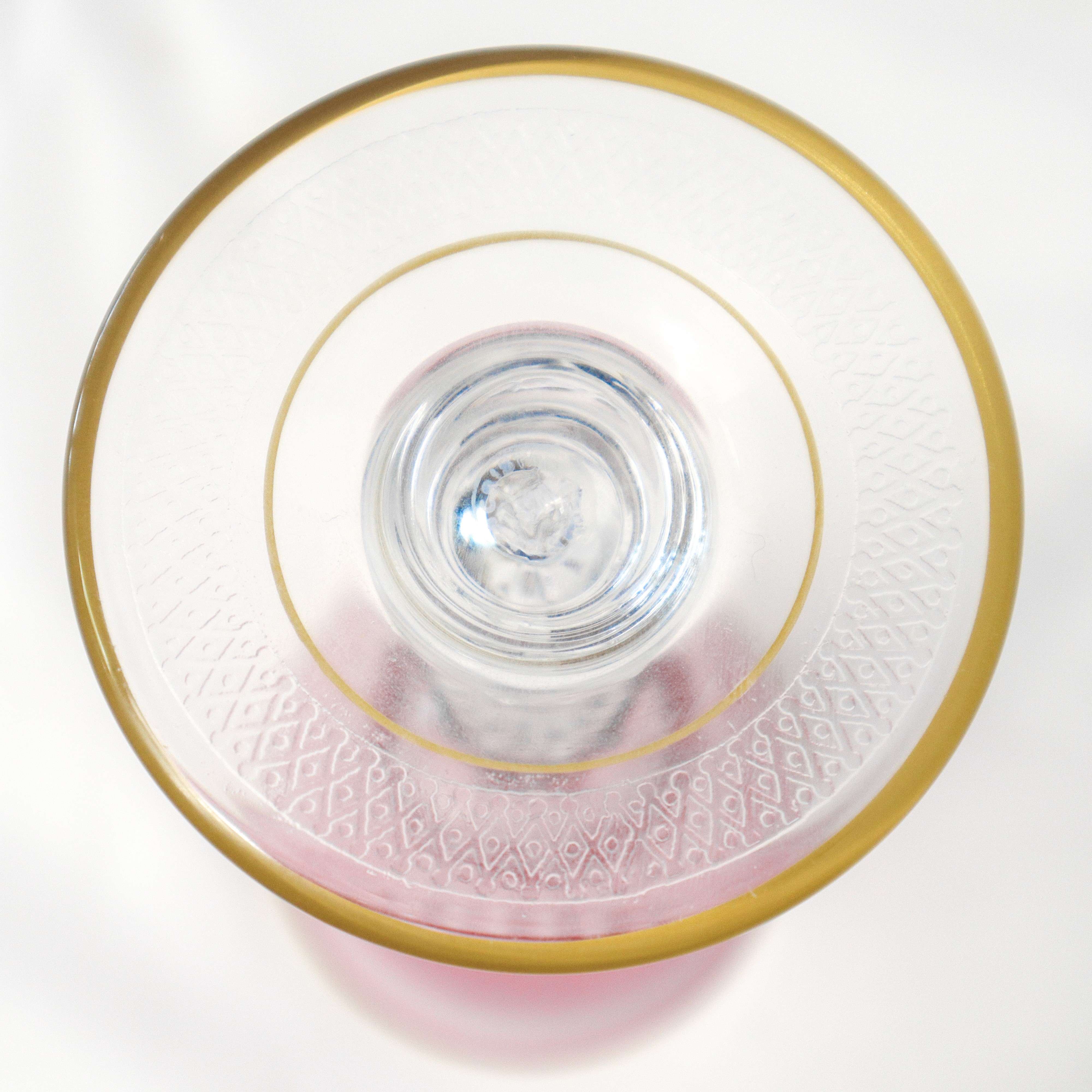 N°12 Calici in cristallo Saint Louis rossi da vino bianco modello Lozerè Or con bordo dorato e zi...