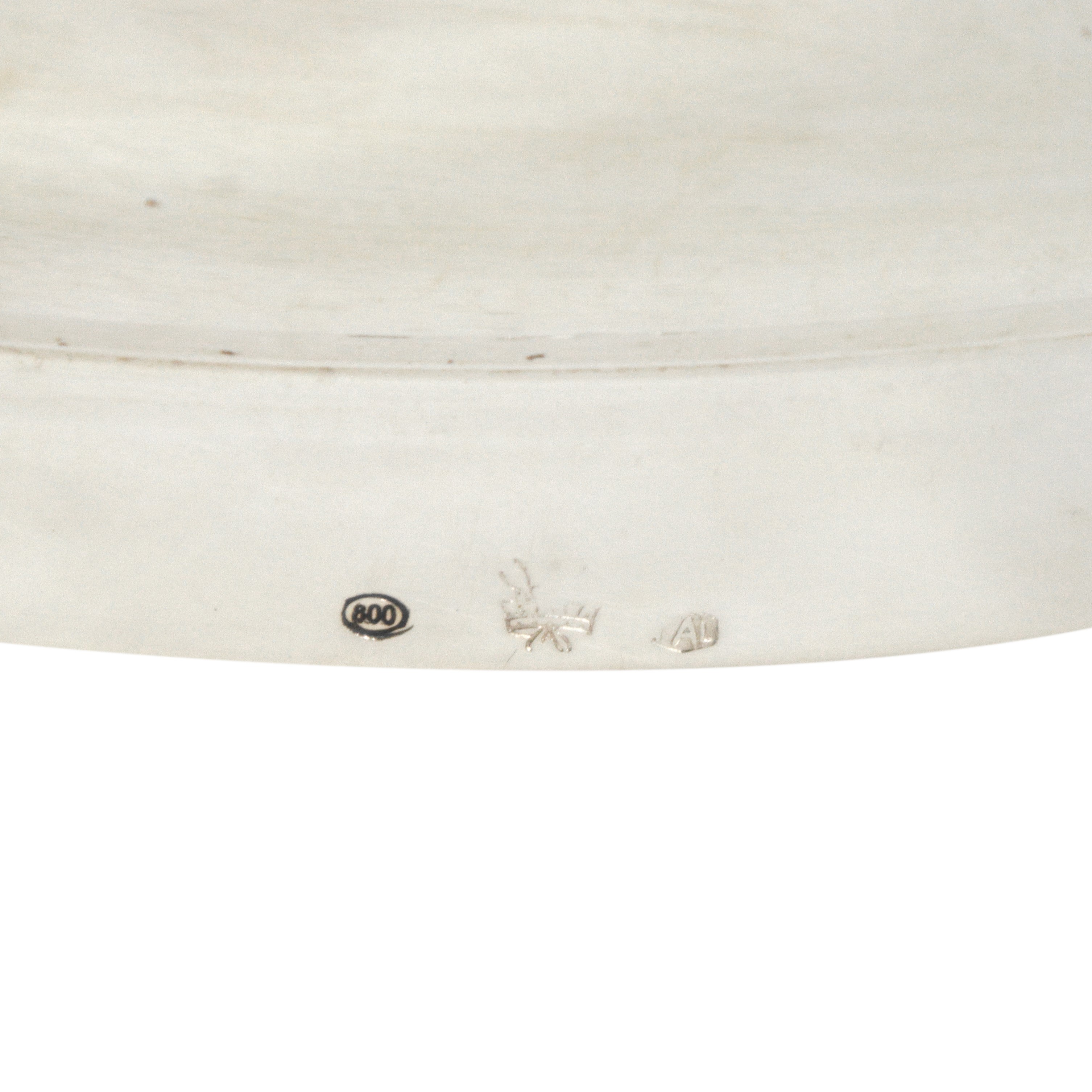 Vassoio circolare in argento 800