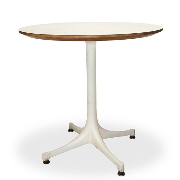 Herman  Miller,George  Nelson - Tavolino da caffè bianco con piedi in metallo
