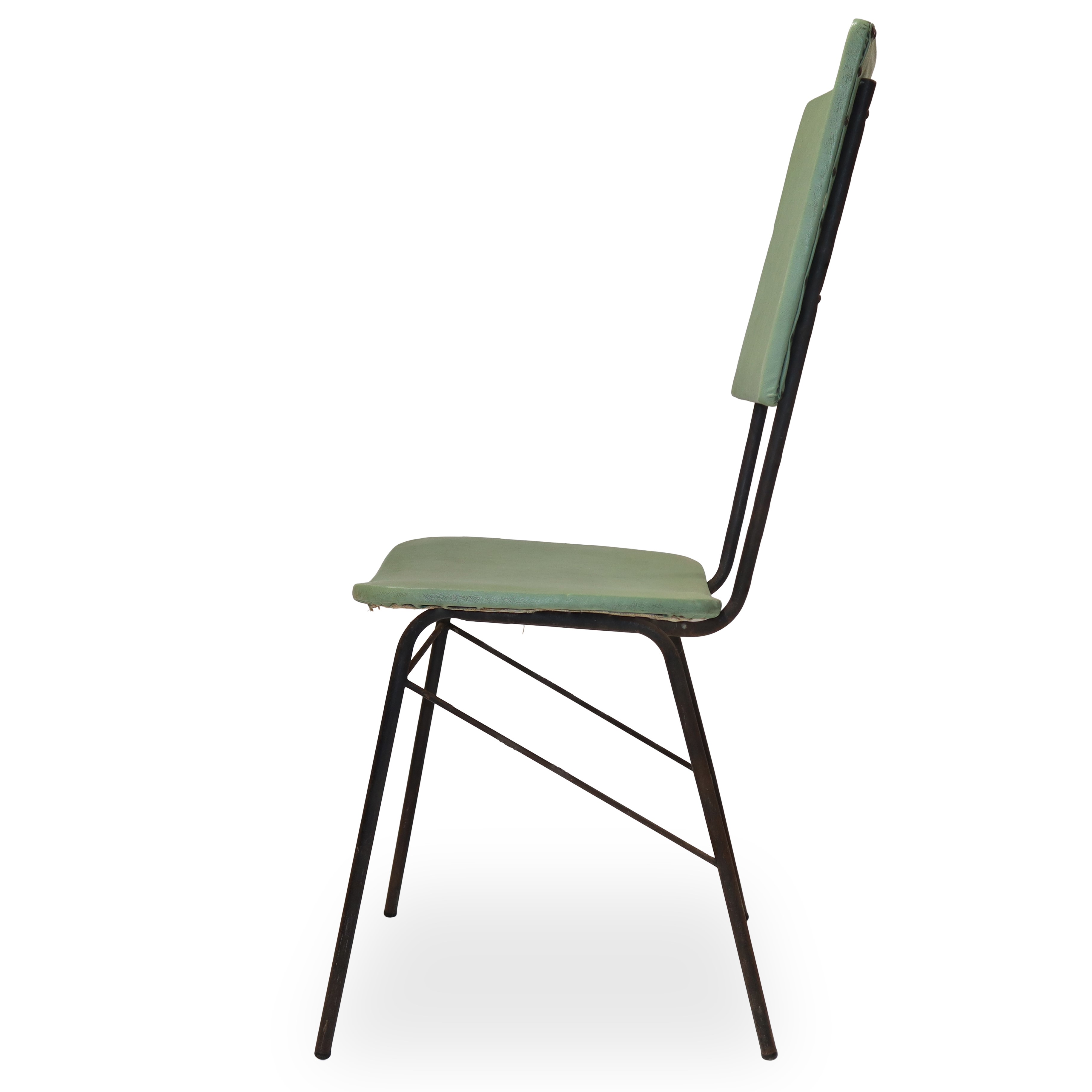 N°6 Sedie verdi con struttura in metallo