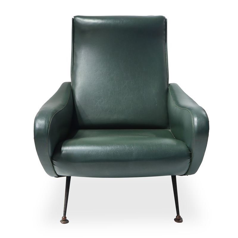 Zanuso per Arflex - Poltrona Modello Lady in Pelle Verde