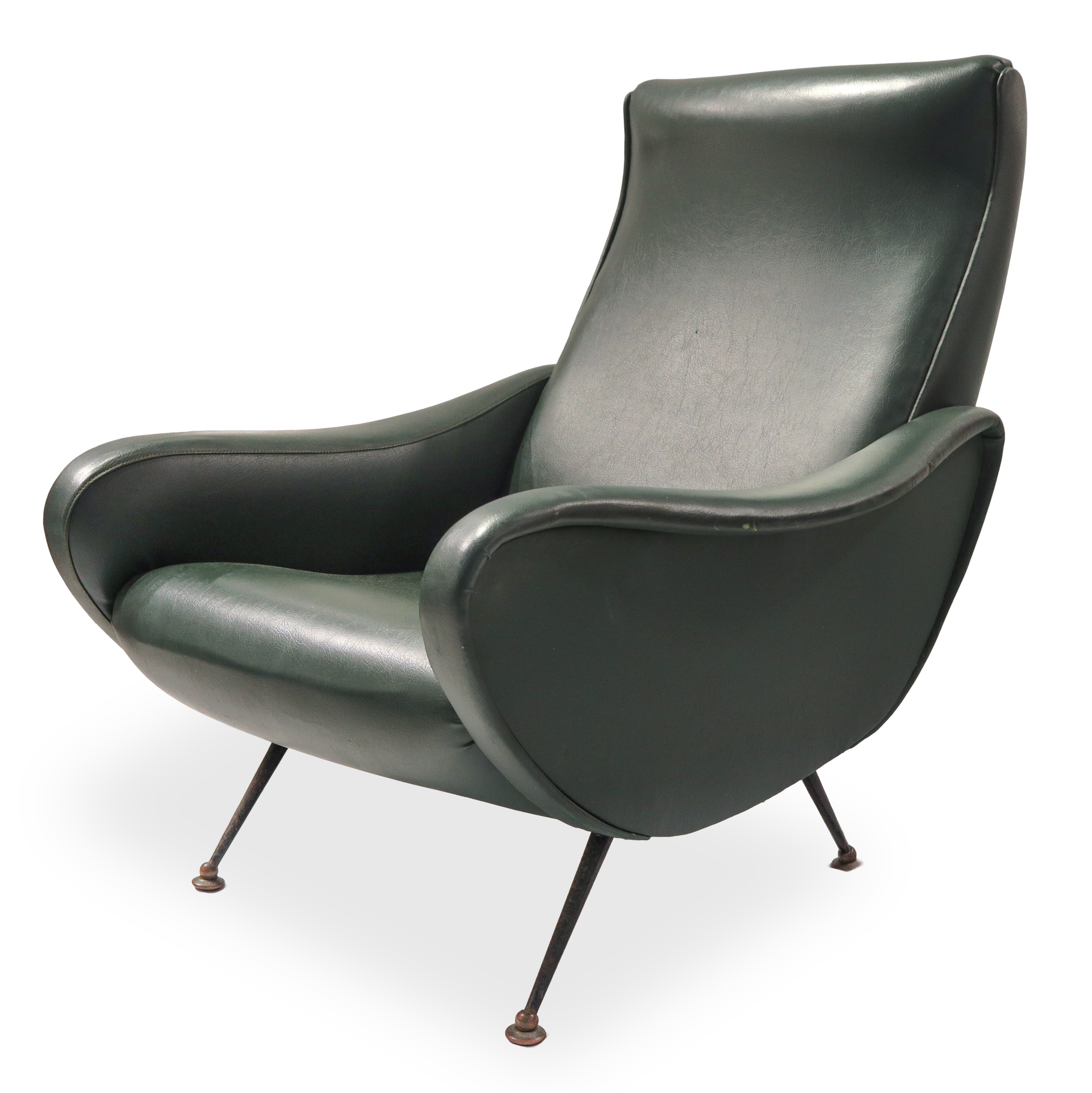 Zanuso per Arflex - Poltrona Modello Lady in Pelle Verde