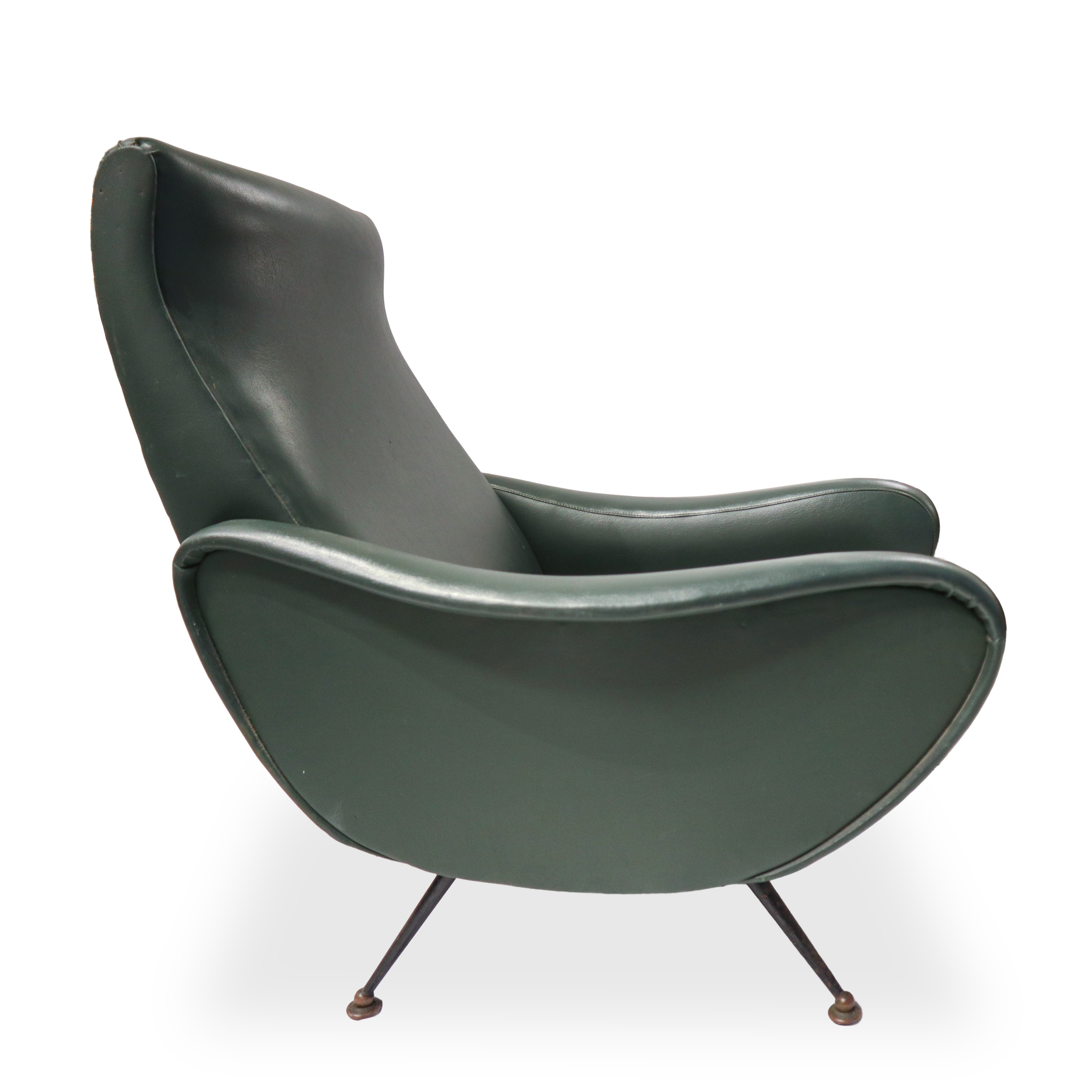Zanuso per Arflex - Poltrona Modello Lady in Pelle Verde