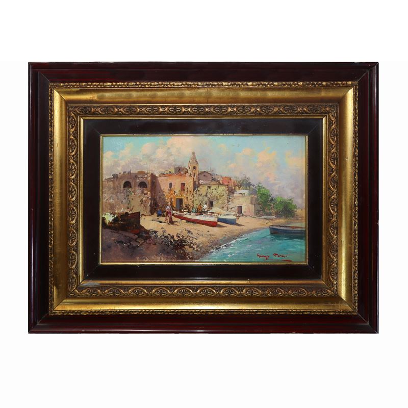 Giuseppe Tesa - Marina con Barche