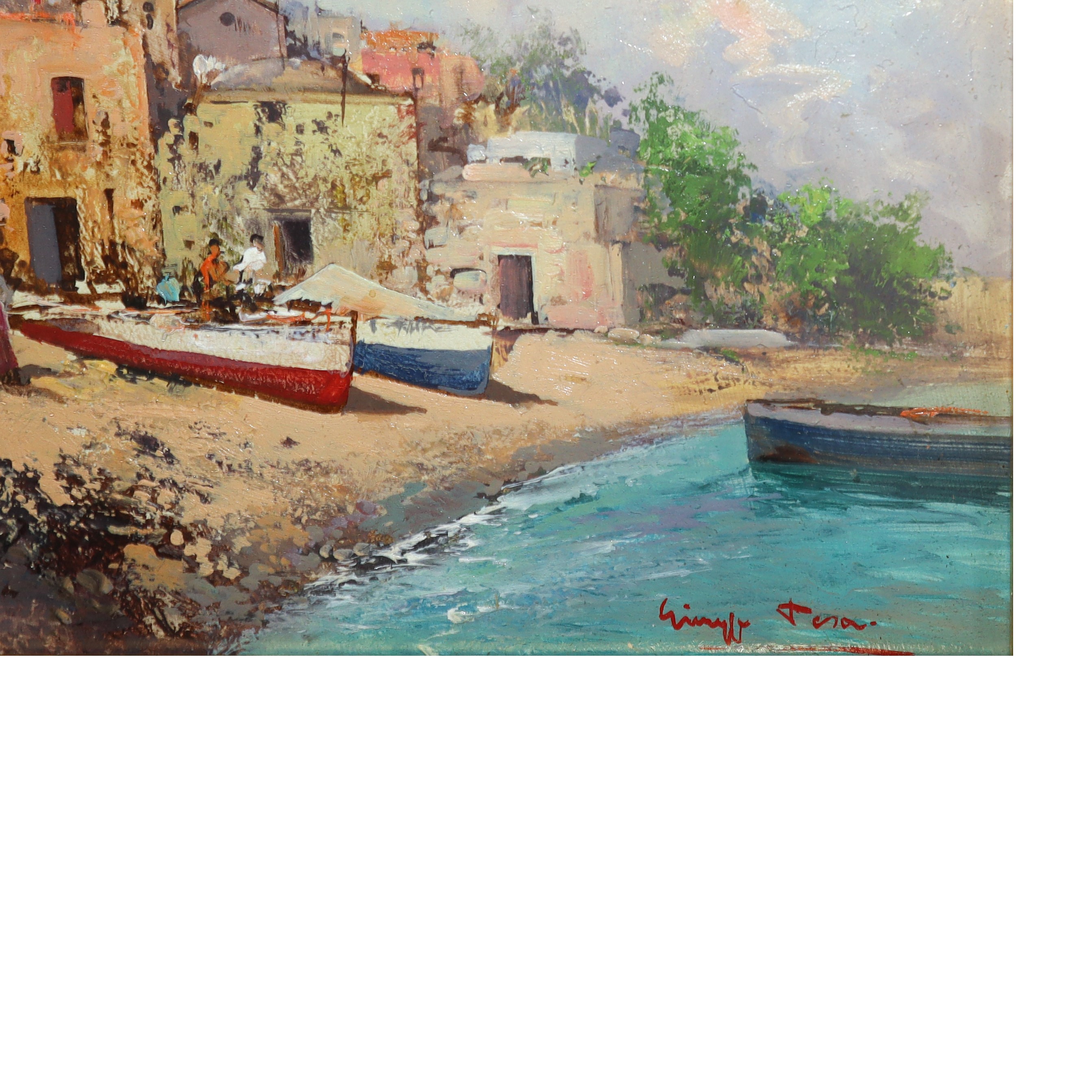 Giuseppe Tesa - Marina con Barche