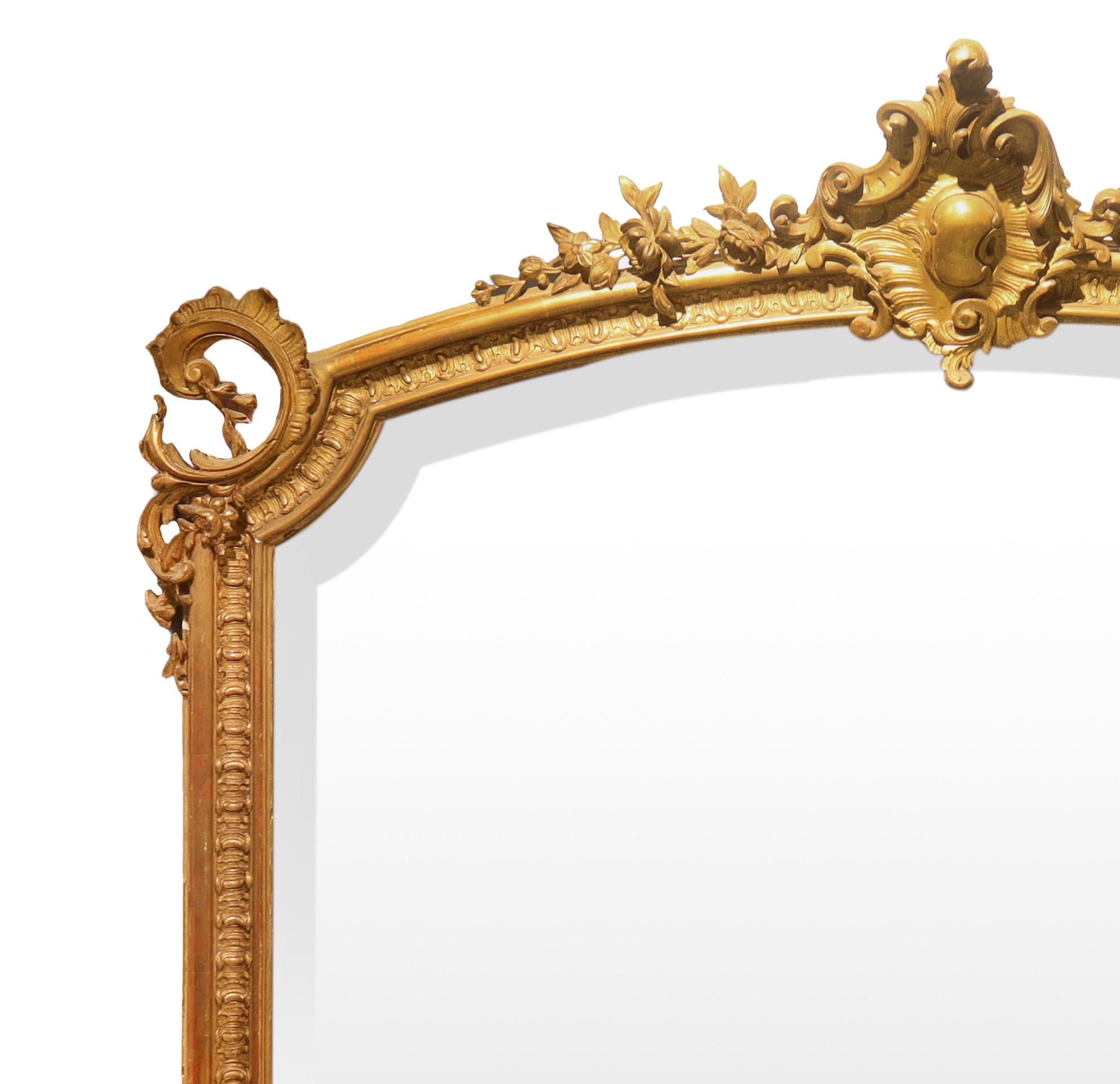 Specchio, grande specchio con cornice in legno dorato, XIX secolo