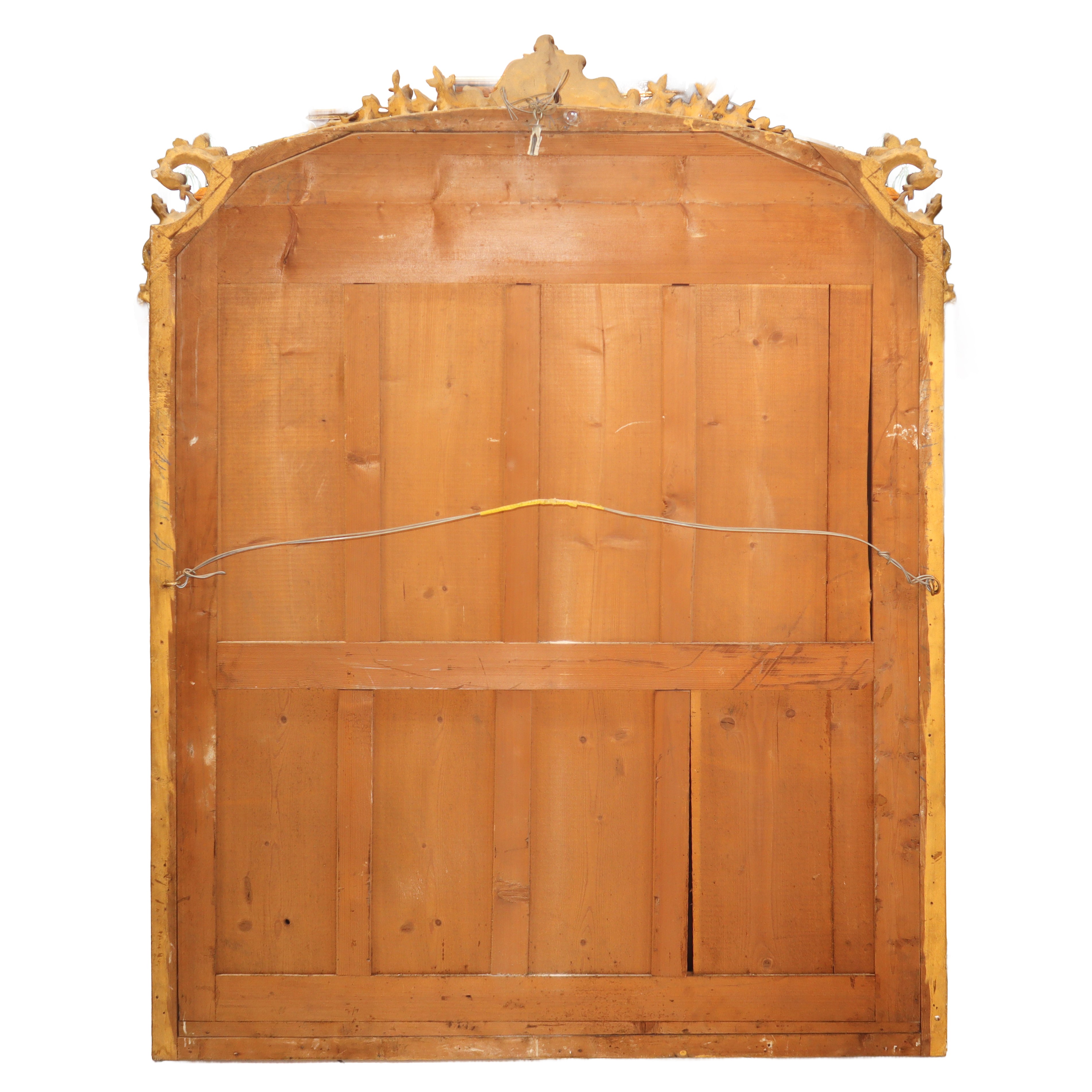 Specchio, grande specchio con cornice in legno dorato, XIX secolo