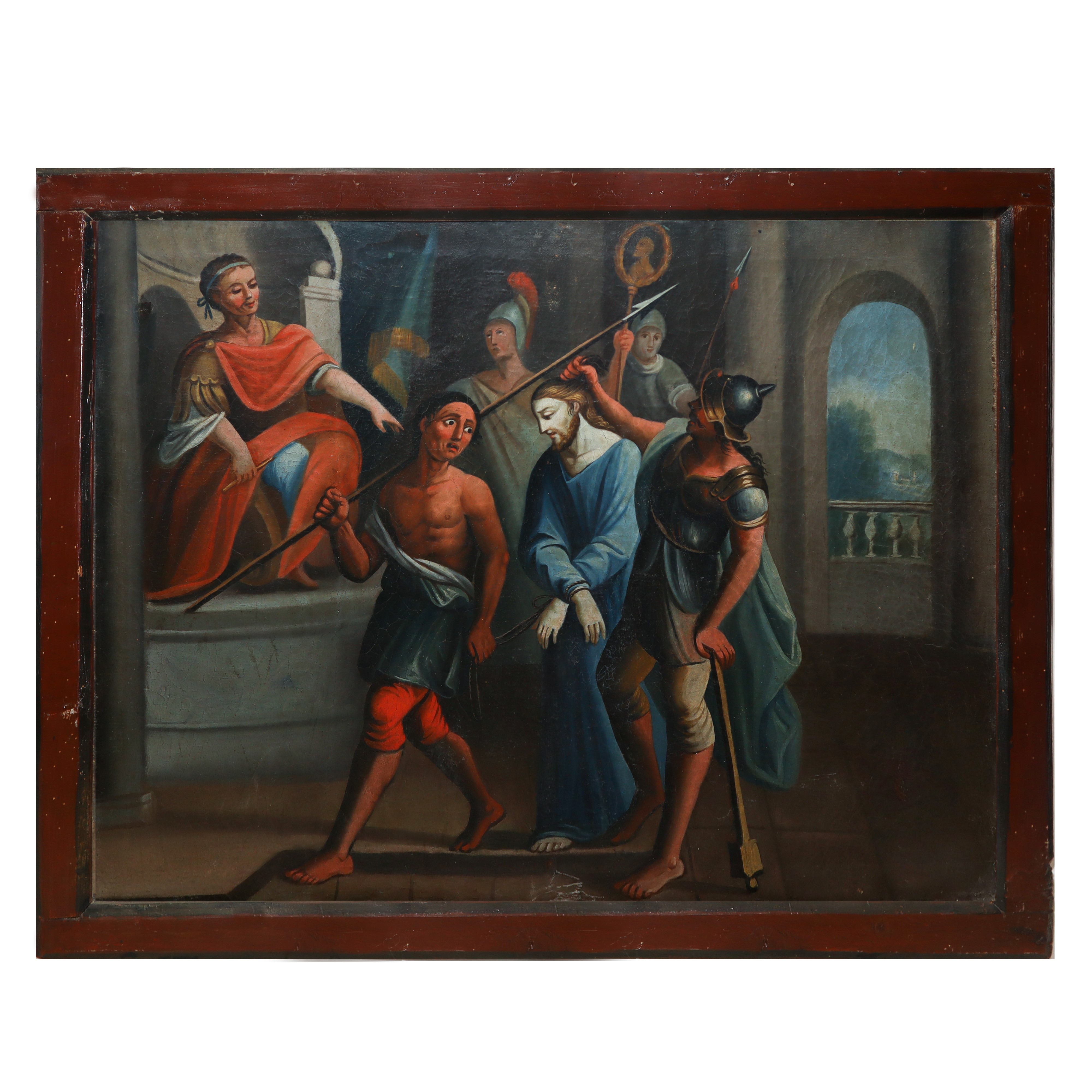 Stazioni della Via Crucis, coppia di dipinti