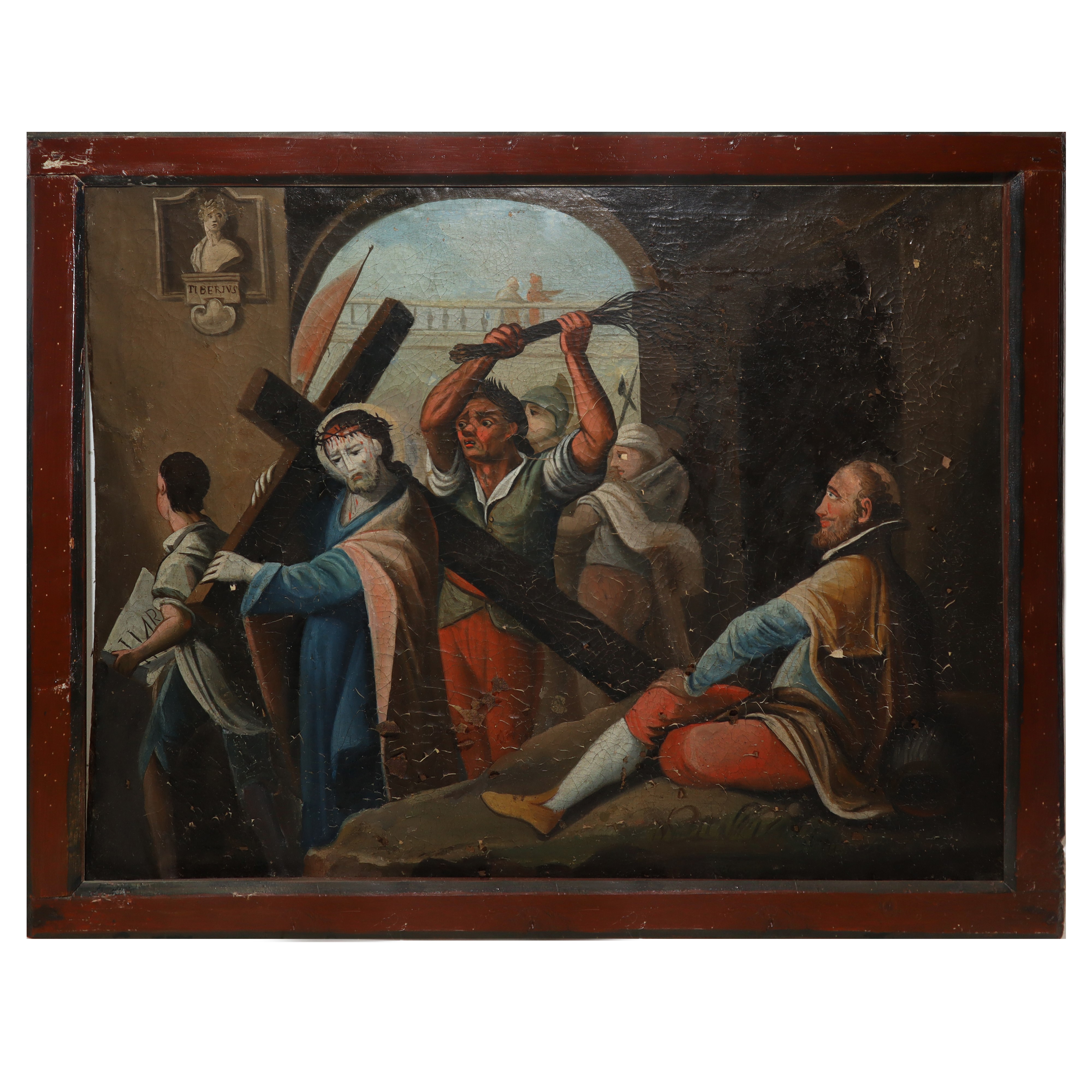 Stazioni della Via Crucis, coppia di dipinti