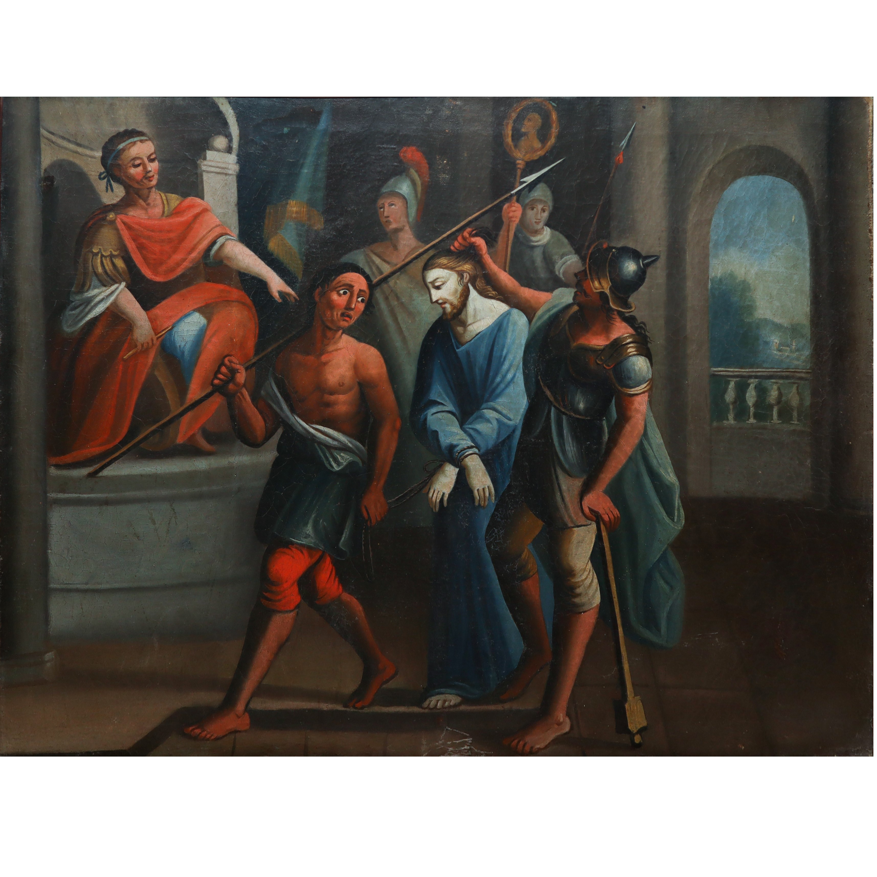 Stazioni della Via Crucis, coppia di dipinti