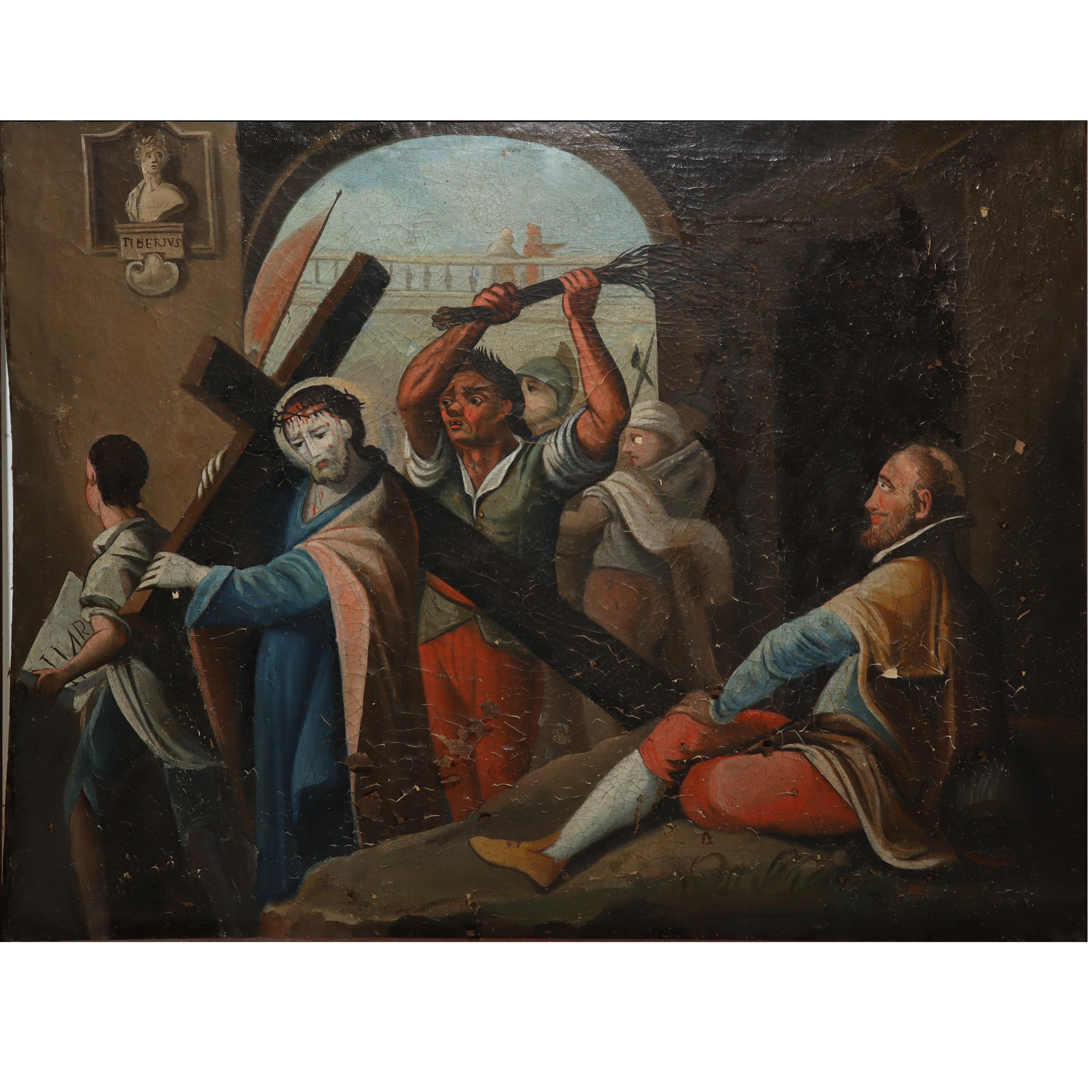 Stazioni della Via Crucis, coppia di dipinti