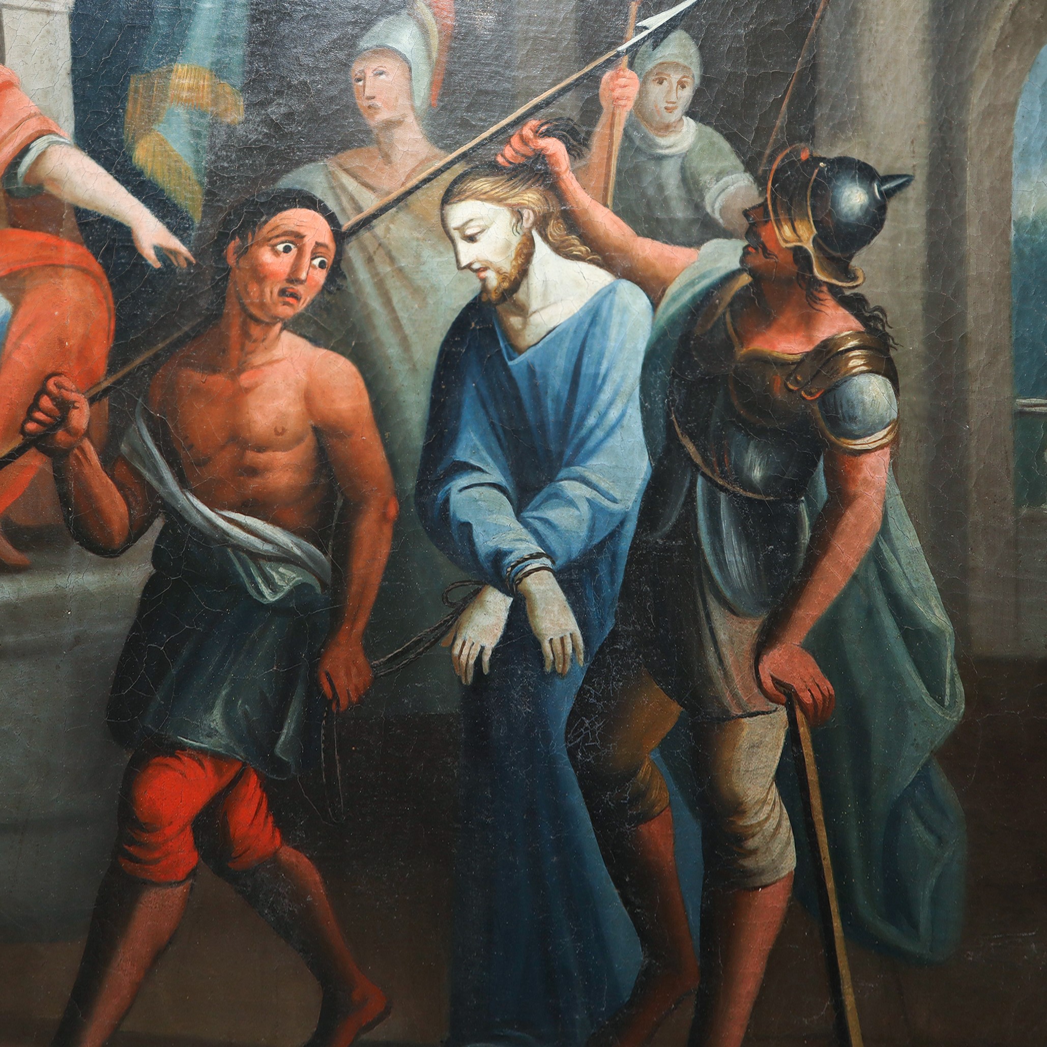 Stazioni della Via Crucis, coppia di dipinti