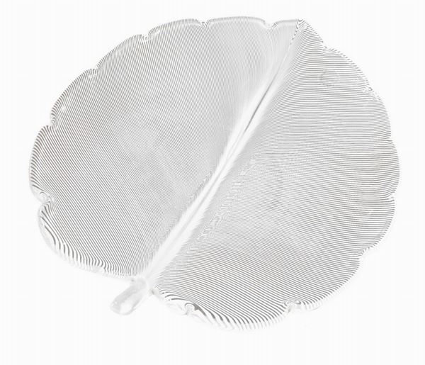 Venini, Foglia filigrana nei toni del bianco. 
Cm 26,5x21