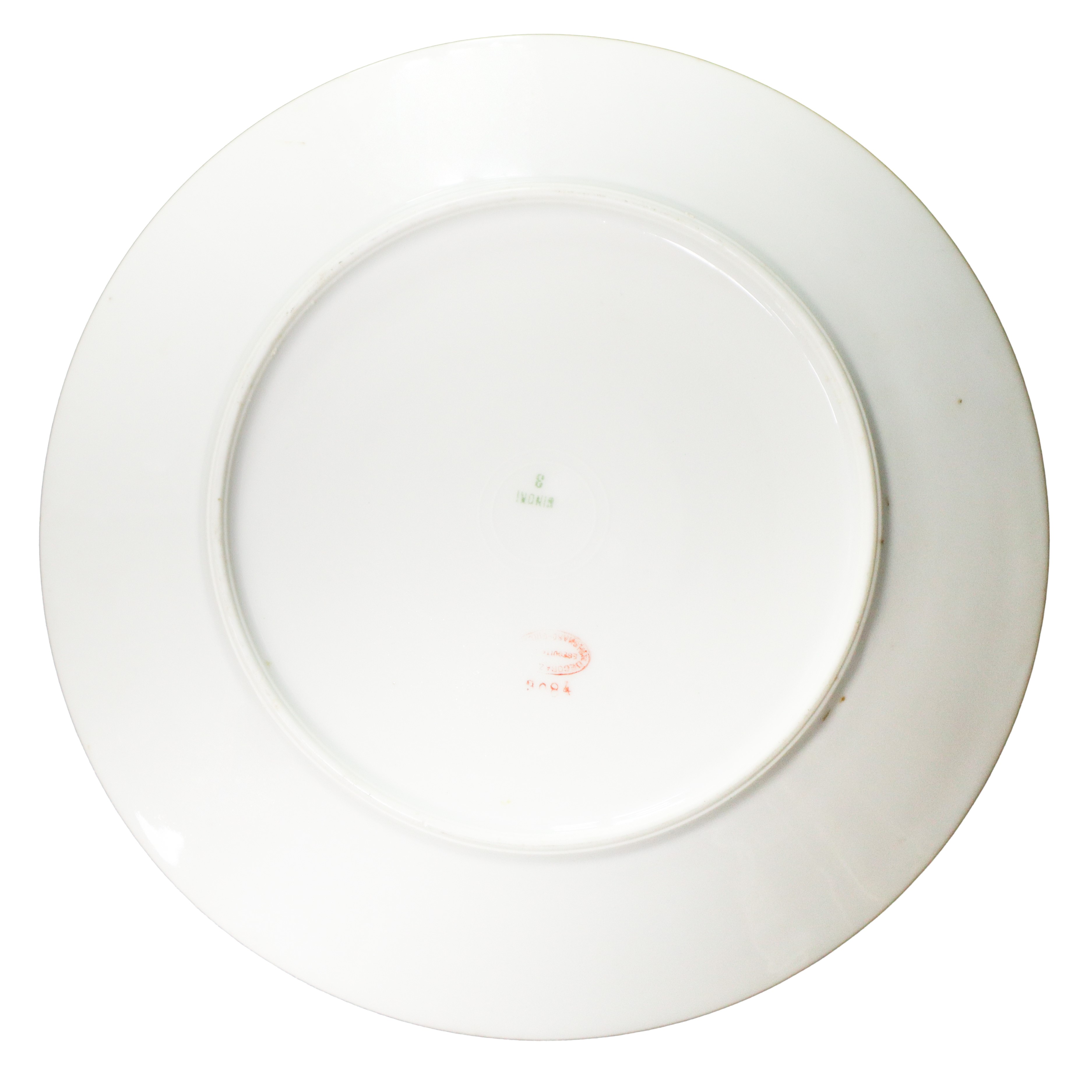 Servizio di piatti da 12, Richard Ginori, porcellana bianca con decoro le mammole, bordi profilat...