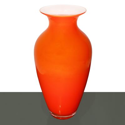 Vaso in Vetro di Murano Arancione Modello Pirus Opalino