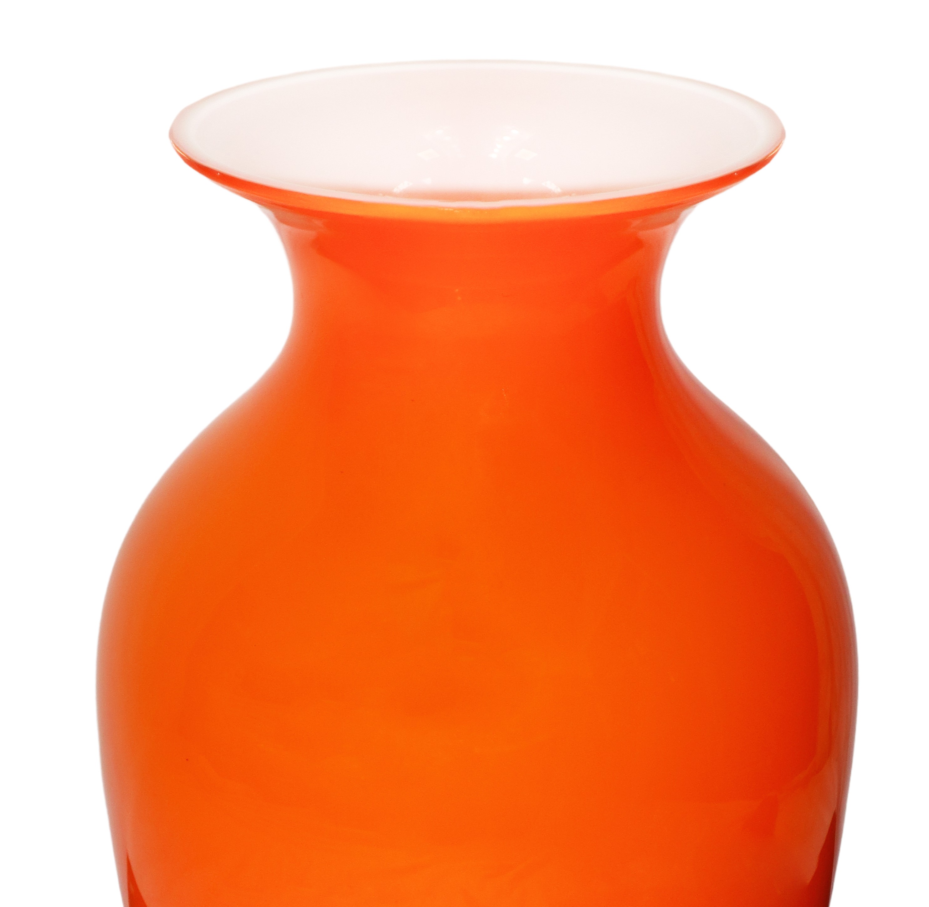 Carlo Nason - Vaso in Vetro di Murano Arancione Modello Pirus Opalino