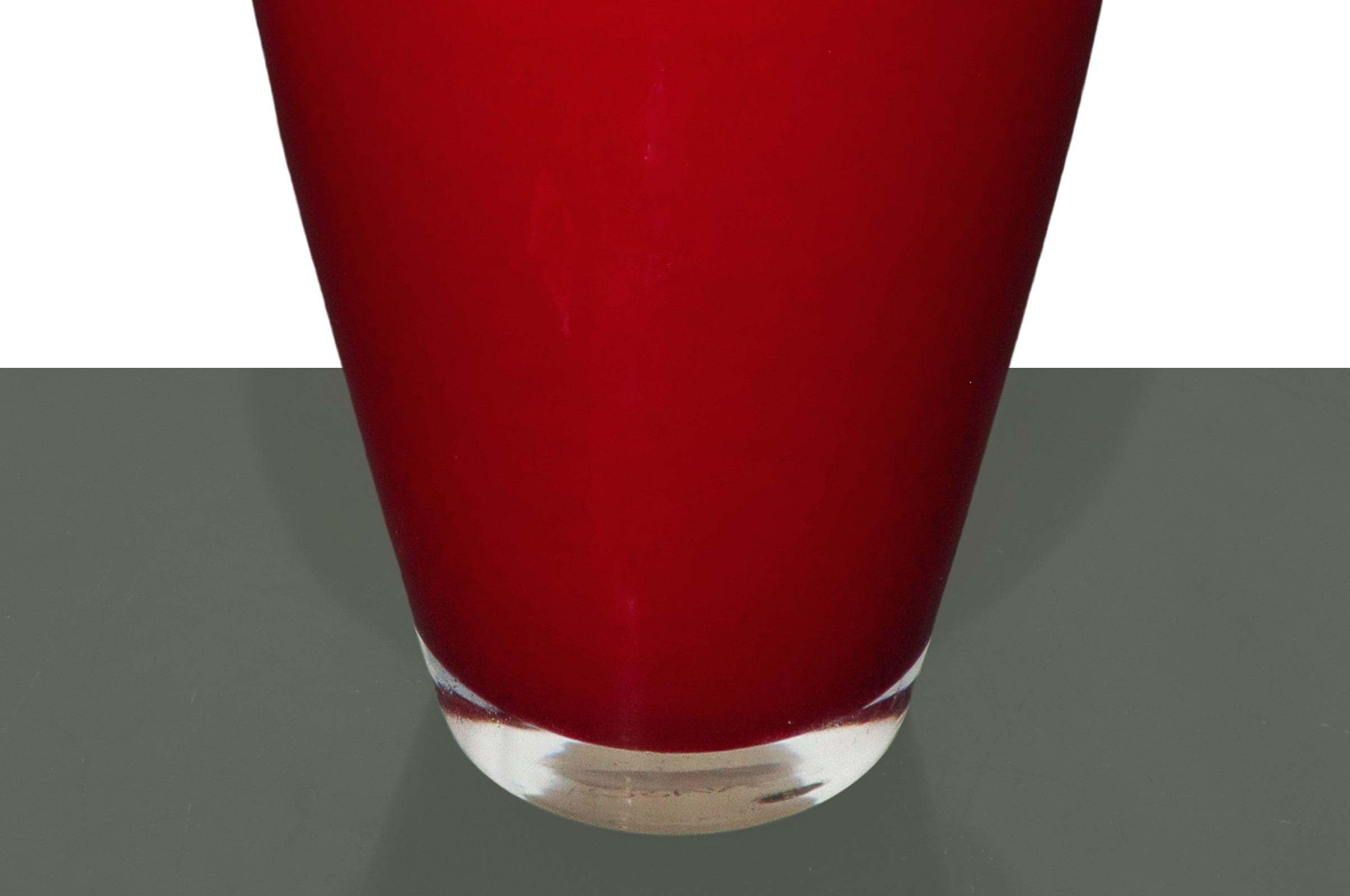Carlo Nason - Vaso in Vetro di Murano Rosso con Collo Svasato