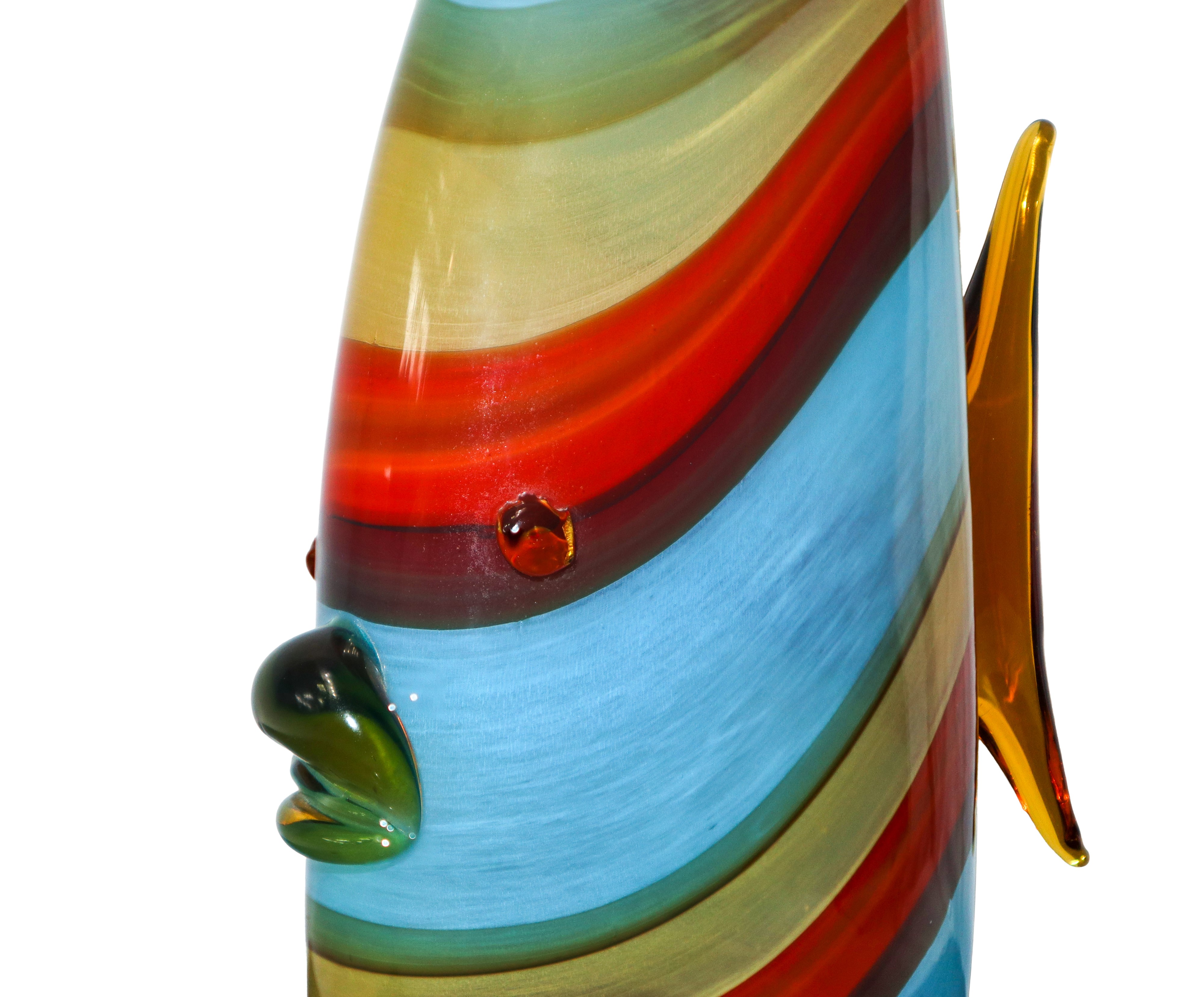 Pesce in vetro di Murano colorato, h 44 cm