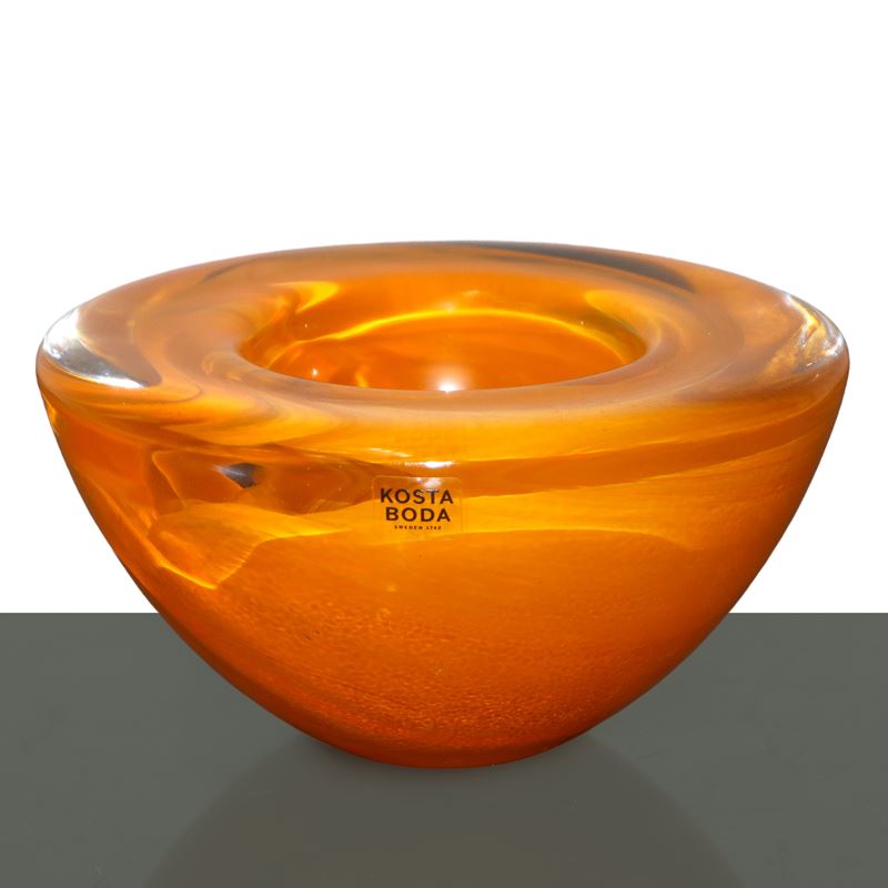 Portacero ATOLLO in vetro arancione