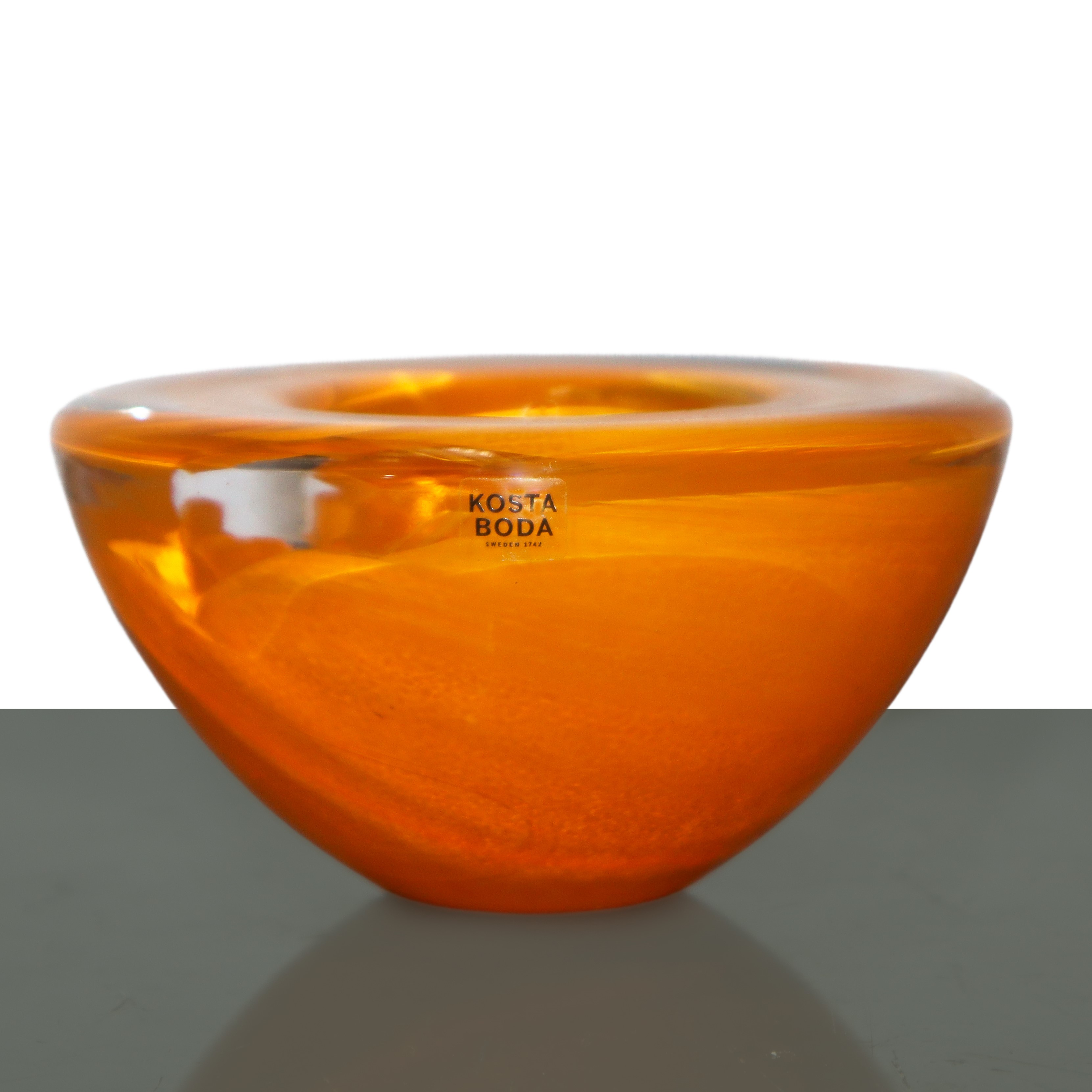 Portacero ATOLLO in vetro arancione