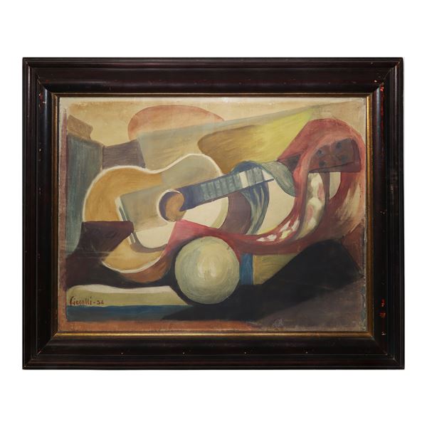 Arturo Ciacelli - Still life with guitar