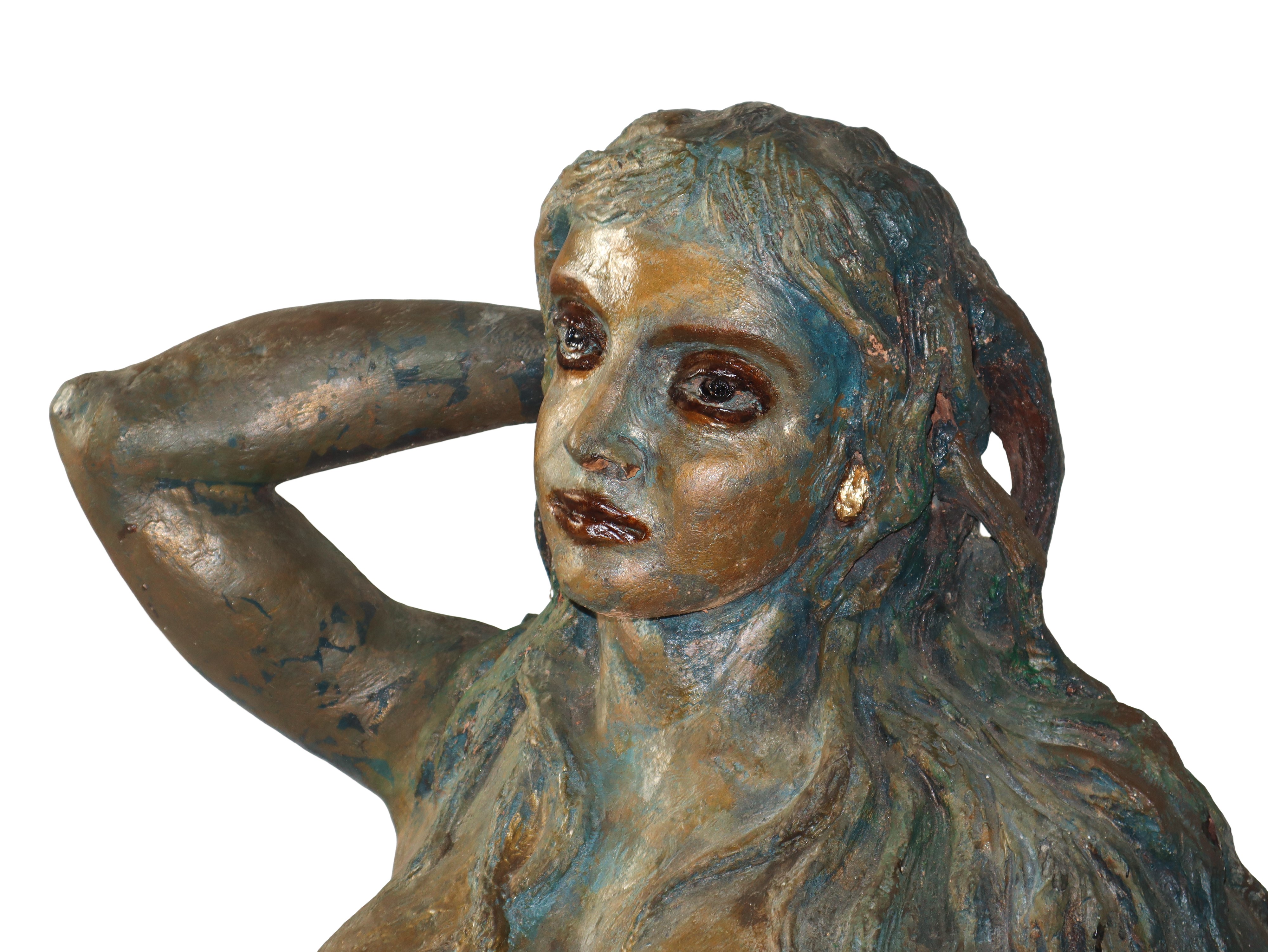 Mezzobusto di donna in terracotta