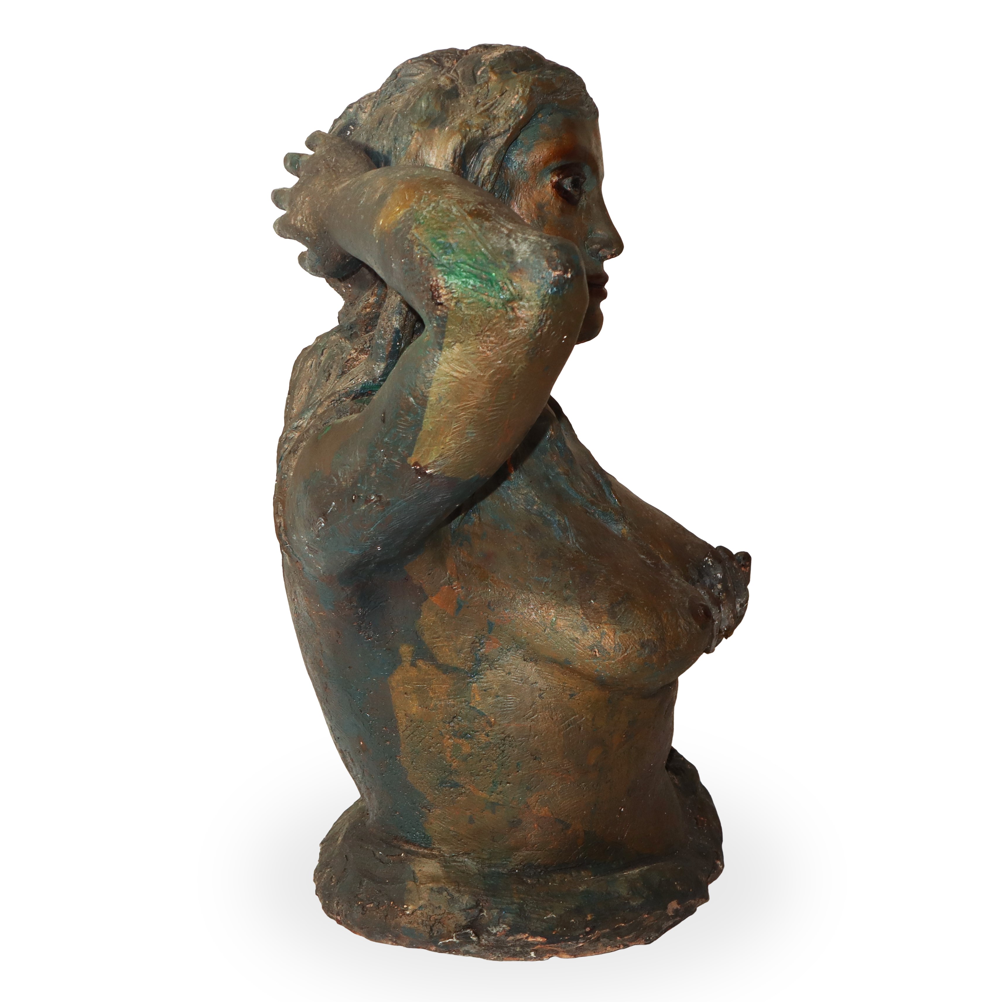 Mezzobusto di donna in terracotta