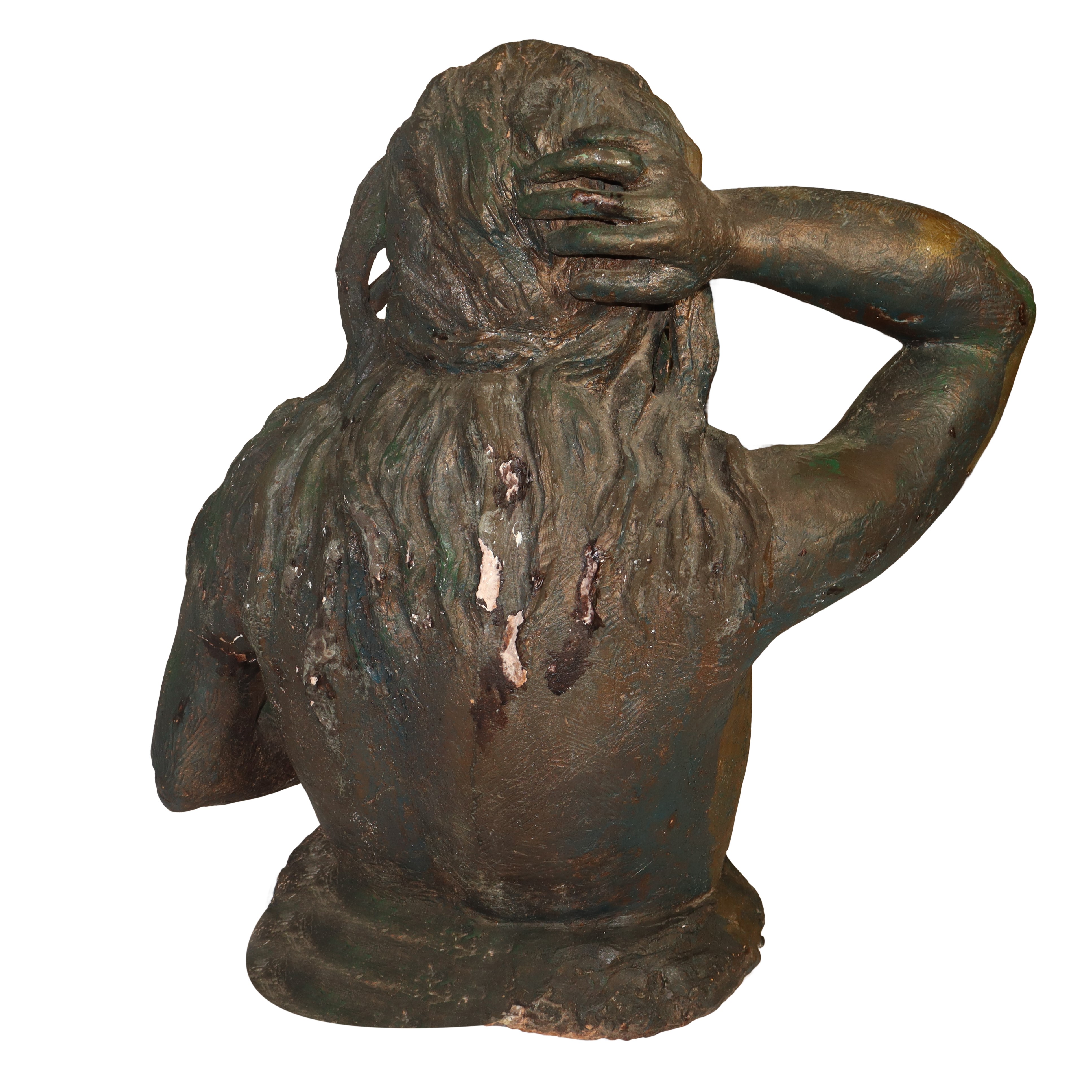 Mezzobusto di donna in terracotta
