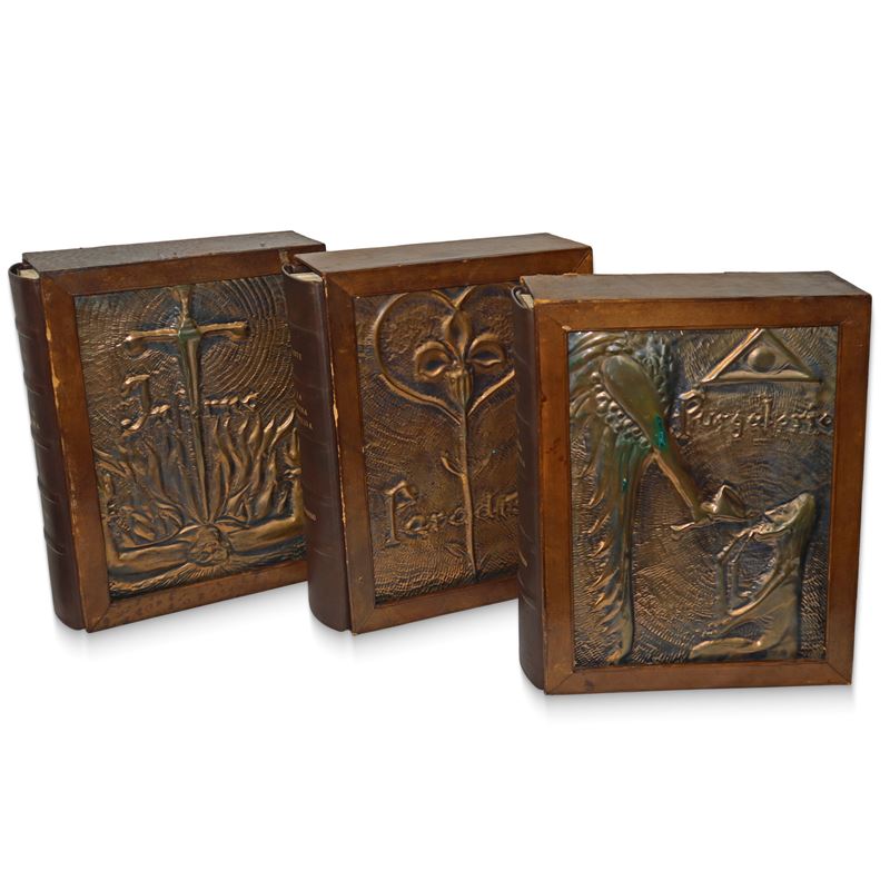 N°6 Volumi rilegati in 3 volumi (inferno-Purgatorio-Paradiso) della DIVINA COMMEDIA illustrata da...