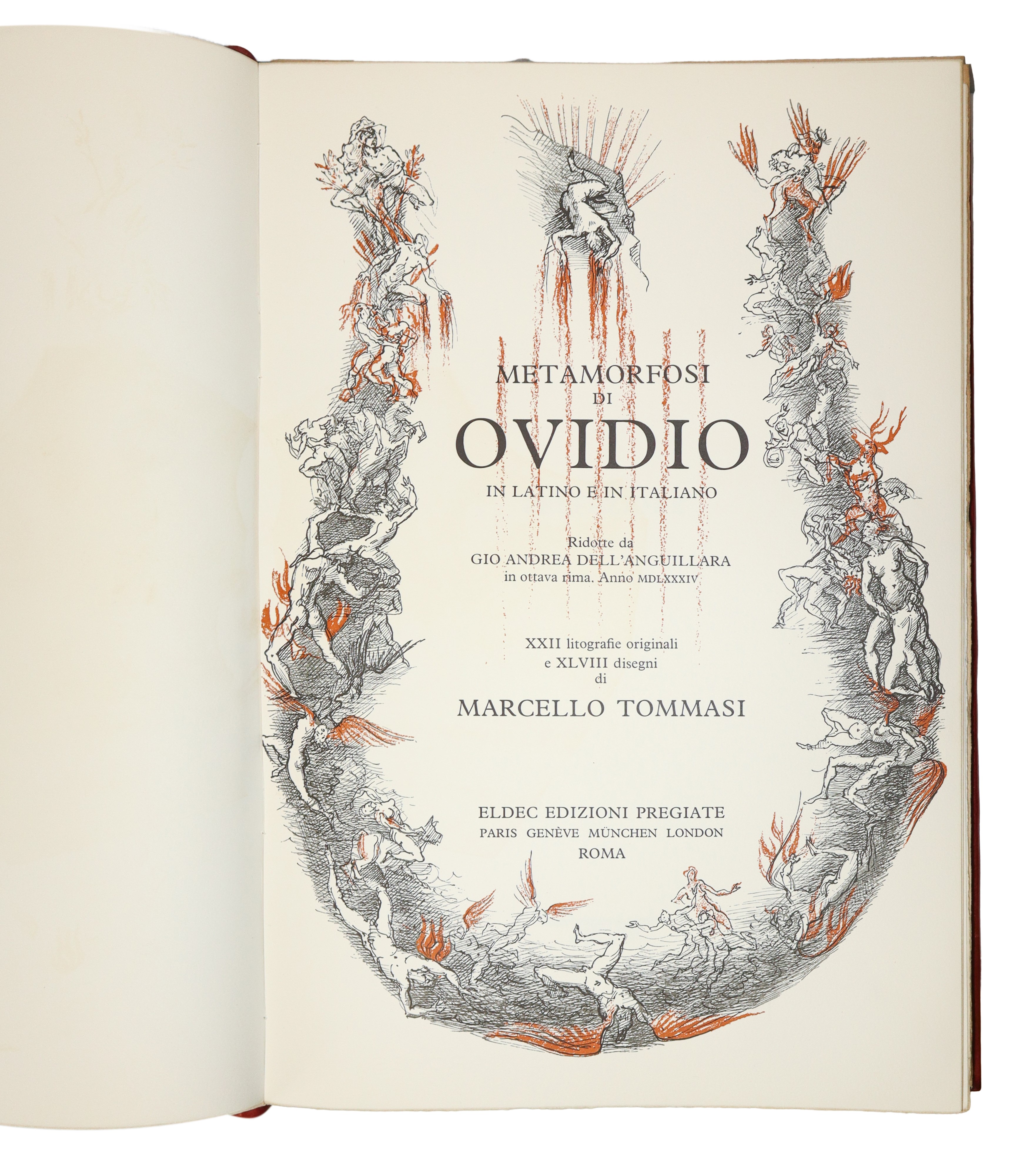 N°2 Volumi: Le Metamorfosi di Ovidio, con 48 disegni nel testo e 22 litografie fuoritesto dell'ar...