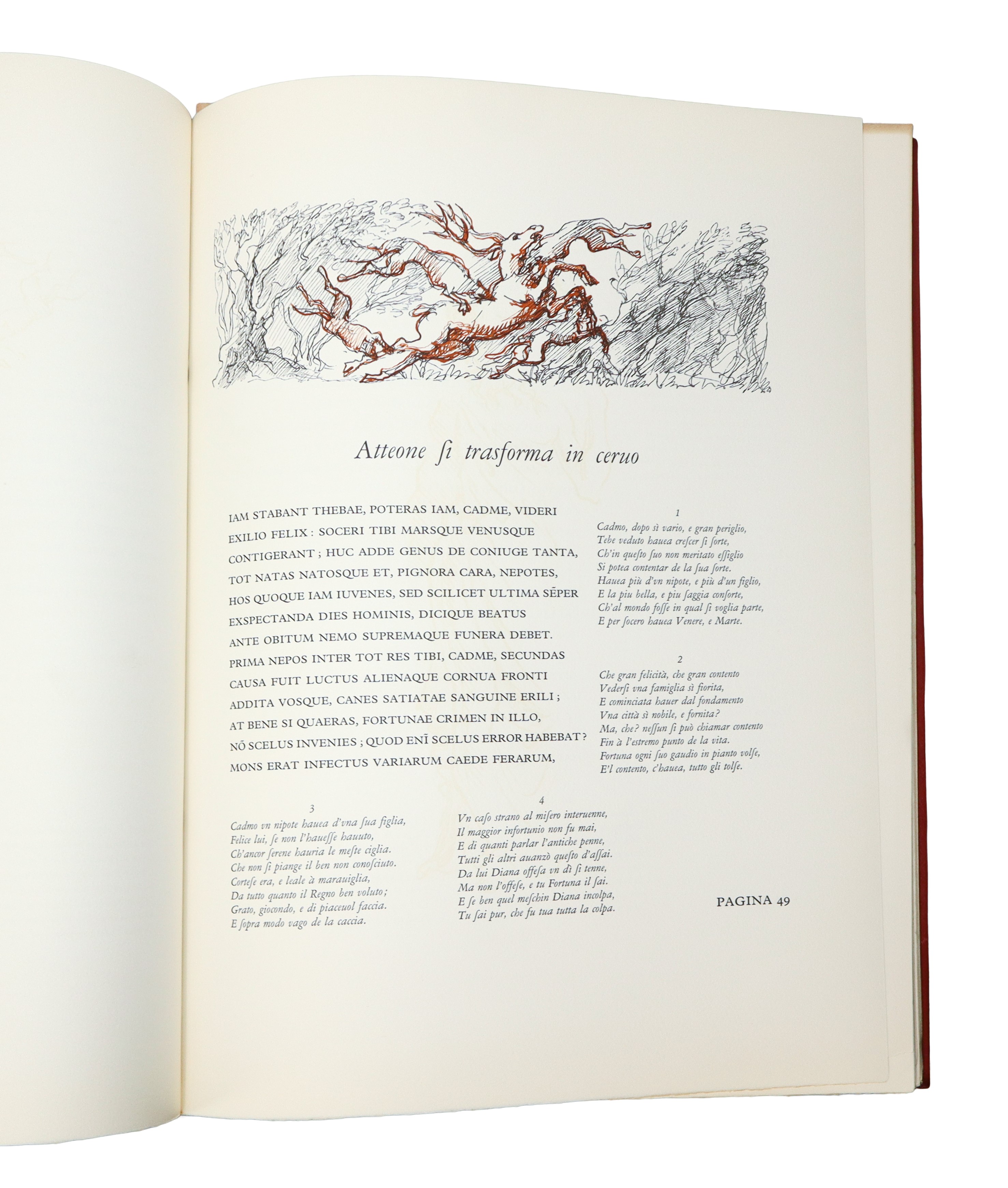 N°2 Volumi: Le Metamorfosi di Ovidio, con 48 disegni nel testo e 22 litografie fuoritesto dell'ar...