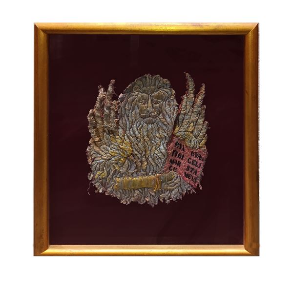 Lion of St. Mark with inscription