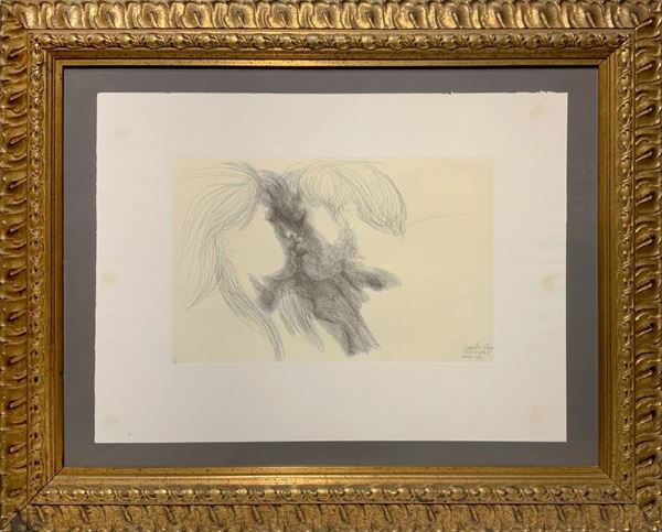 Emilio Greco, etching "Footed". 1974, in a beautiful setting, 3/90 printing
50x70 cm in 80x100 cm frame
