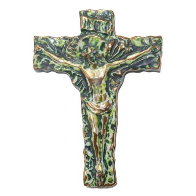 Crocifisso in Maiolica Invetriata di Caltagirone