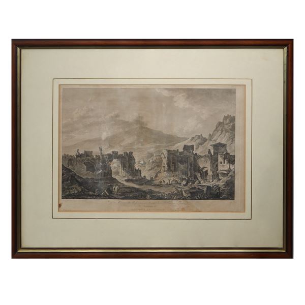 Saint-Non - Greek Theatre of Taormina engraving from &quot;Picturesque Voyage of the Isles of Sicily, Malta and Lipari&quot;