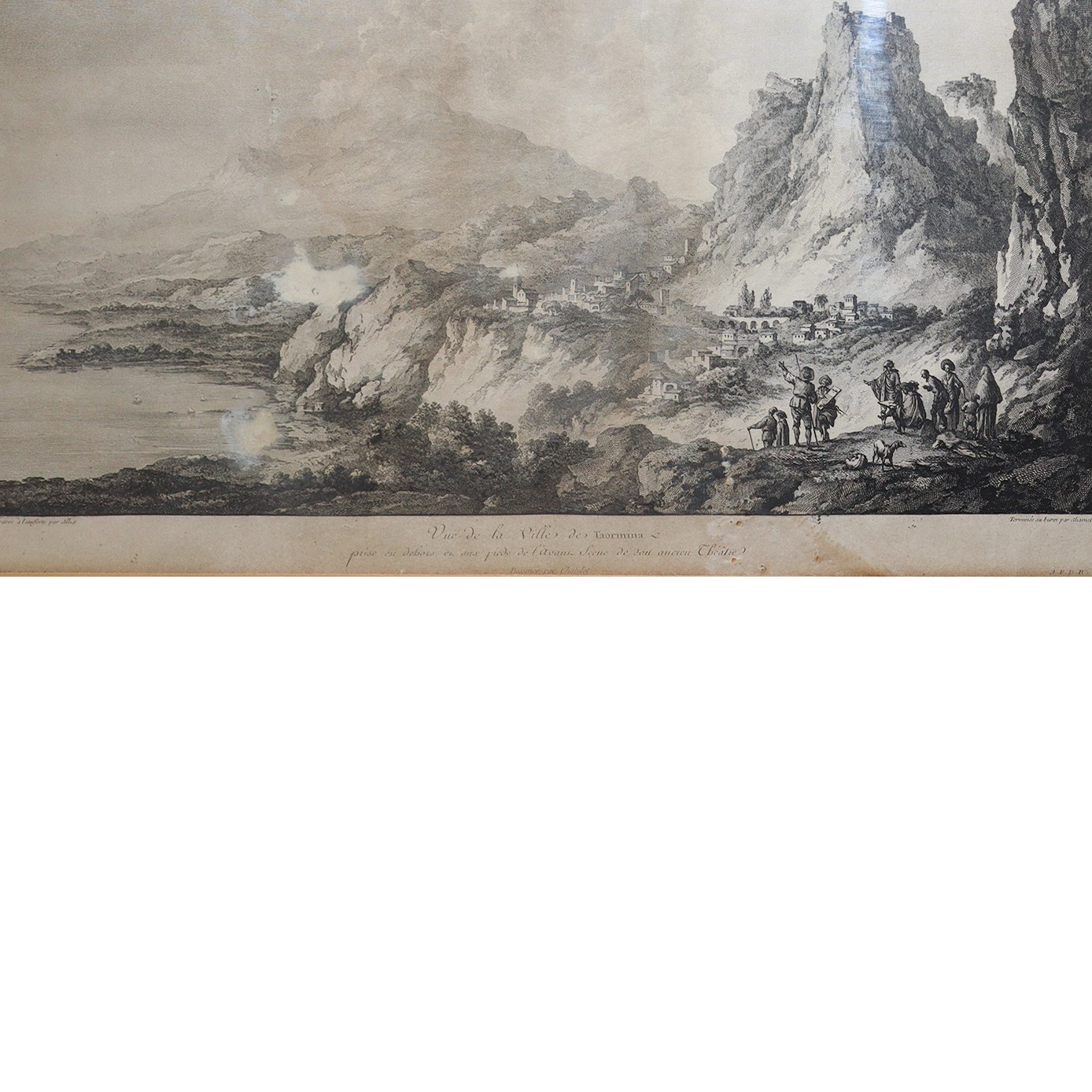 Saint-non - Vista di Taormina con Etna Incisione Tratta dal "voyage Pittoresque Des Isles De Sici...