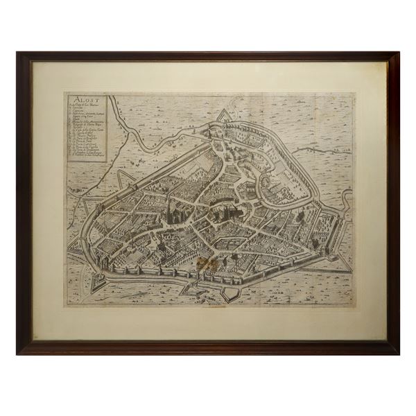 Map of the city of Alost (East Flanders Belgium, today Aalst)