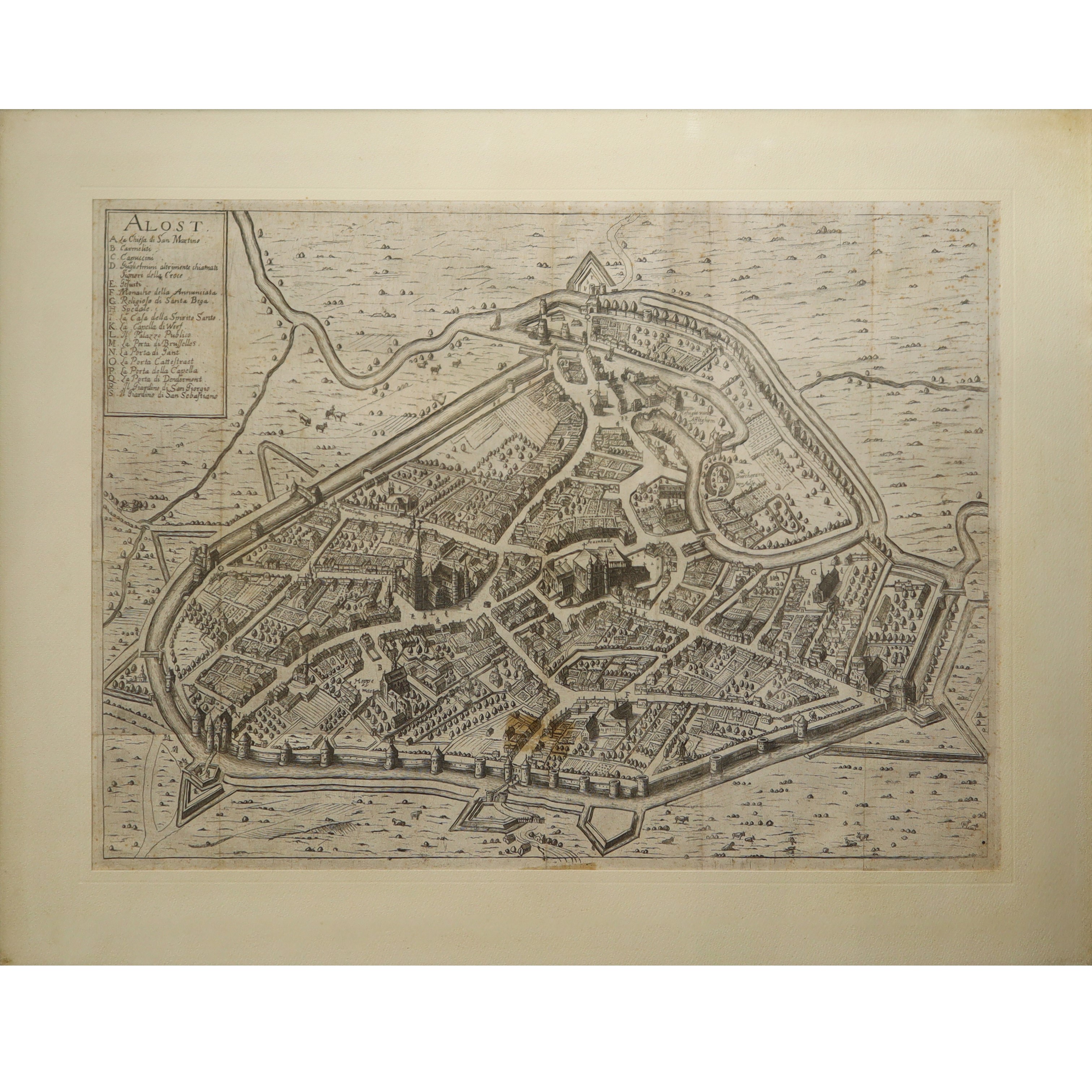 Cartina della Città di Alost (fiandra Orientale Belgio, Odierna Aalst)